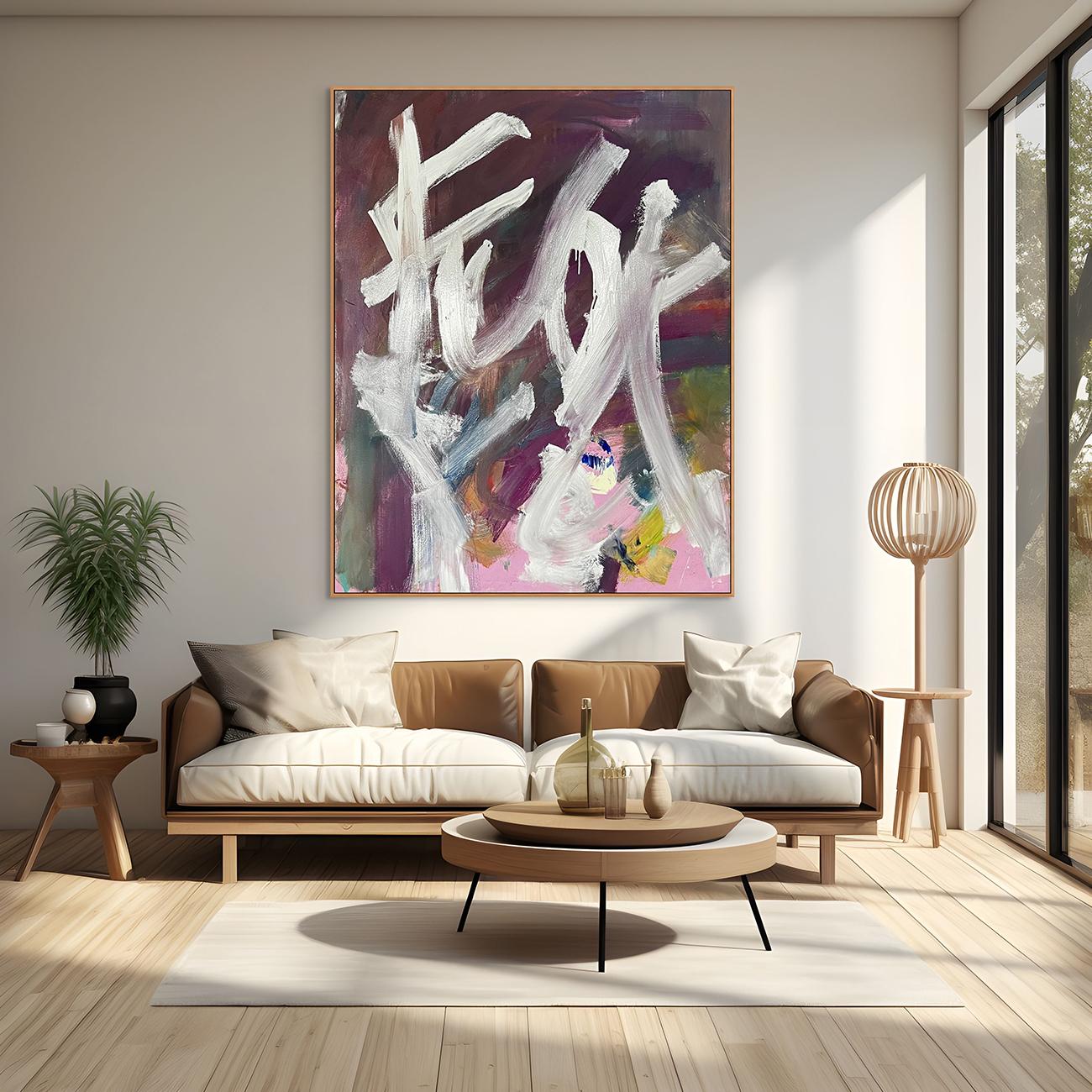 Violet Candy (Quadro astratto) - Painting di Tommaso Fattovich