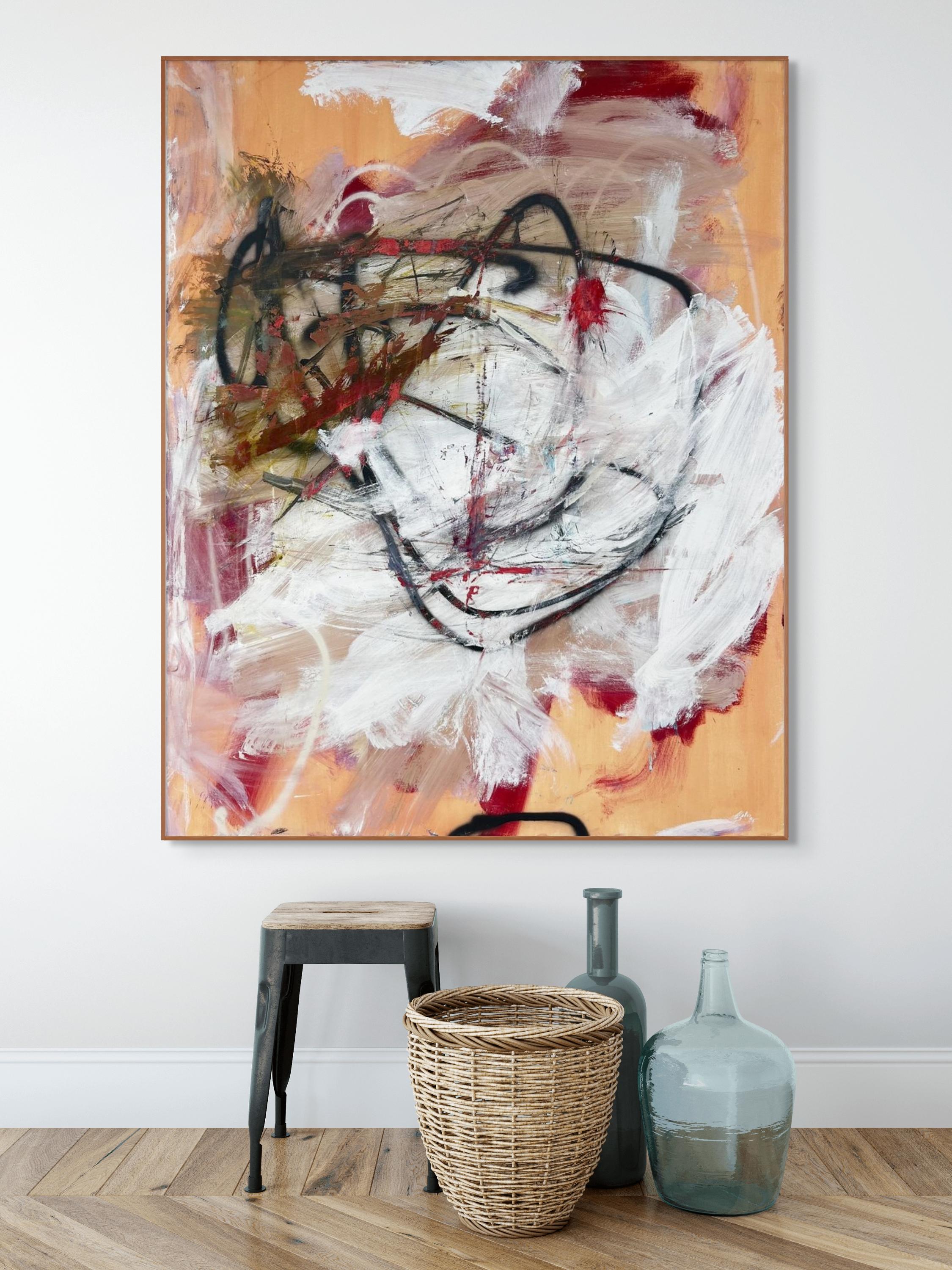 Fragola selvatica (Pittura astratta) - Abstract Painting Beige di Tommaso Fattovich