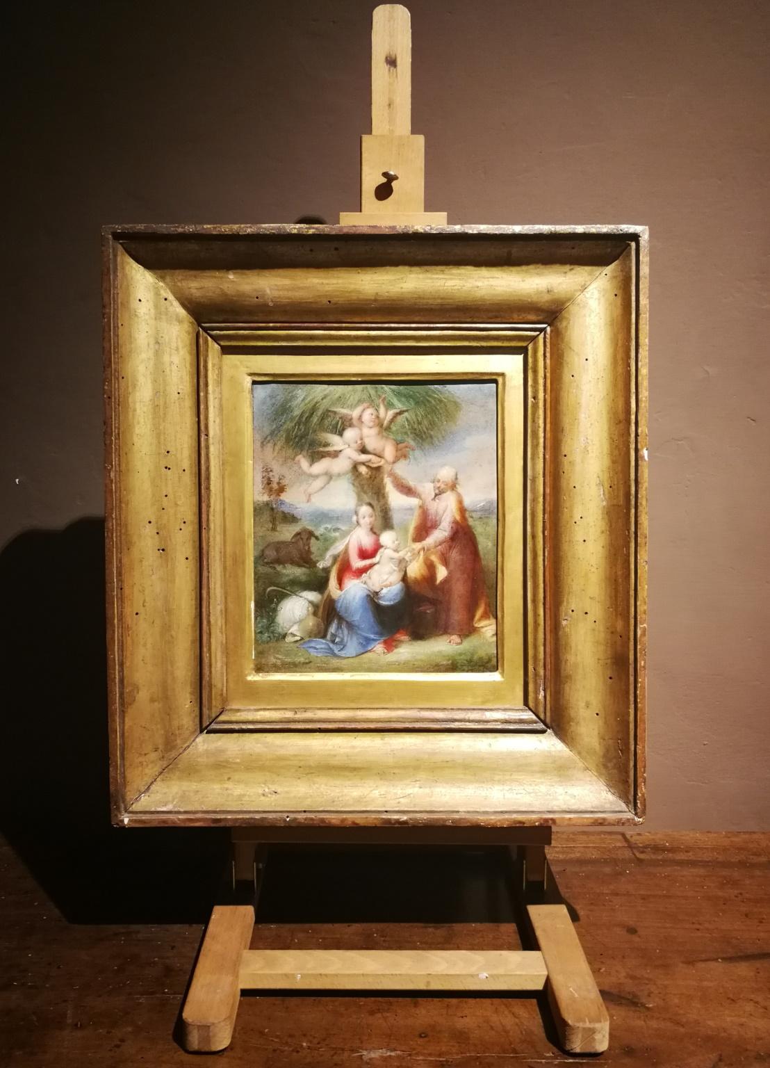 Tommaso Minardi Flug nach Ägypten, 19. Jahrhundert, Ölpapier-Holz (Sonstige Kunststile), Painting, von Tommaso Minardi (attr.)