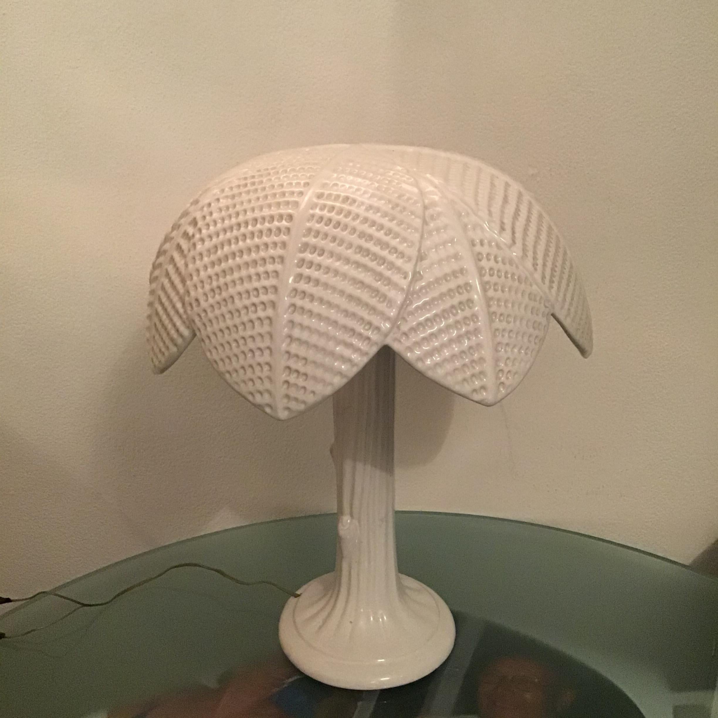 Other TommasoBarbi Table Lamp Palm Ceramic 1970 Italy For Sale