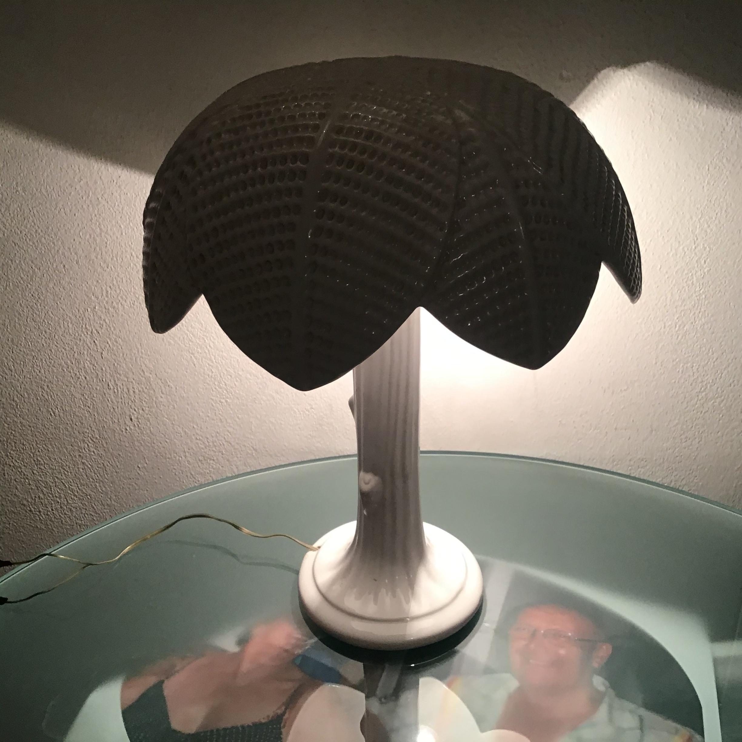 Late 20th Century TommasoBarbi Table Lamp Palm Ceramic 1970 Italy For Sale