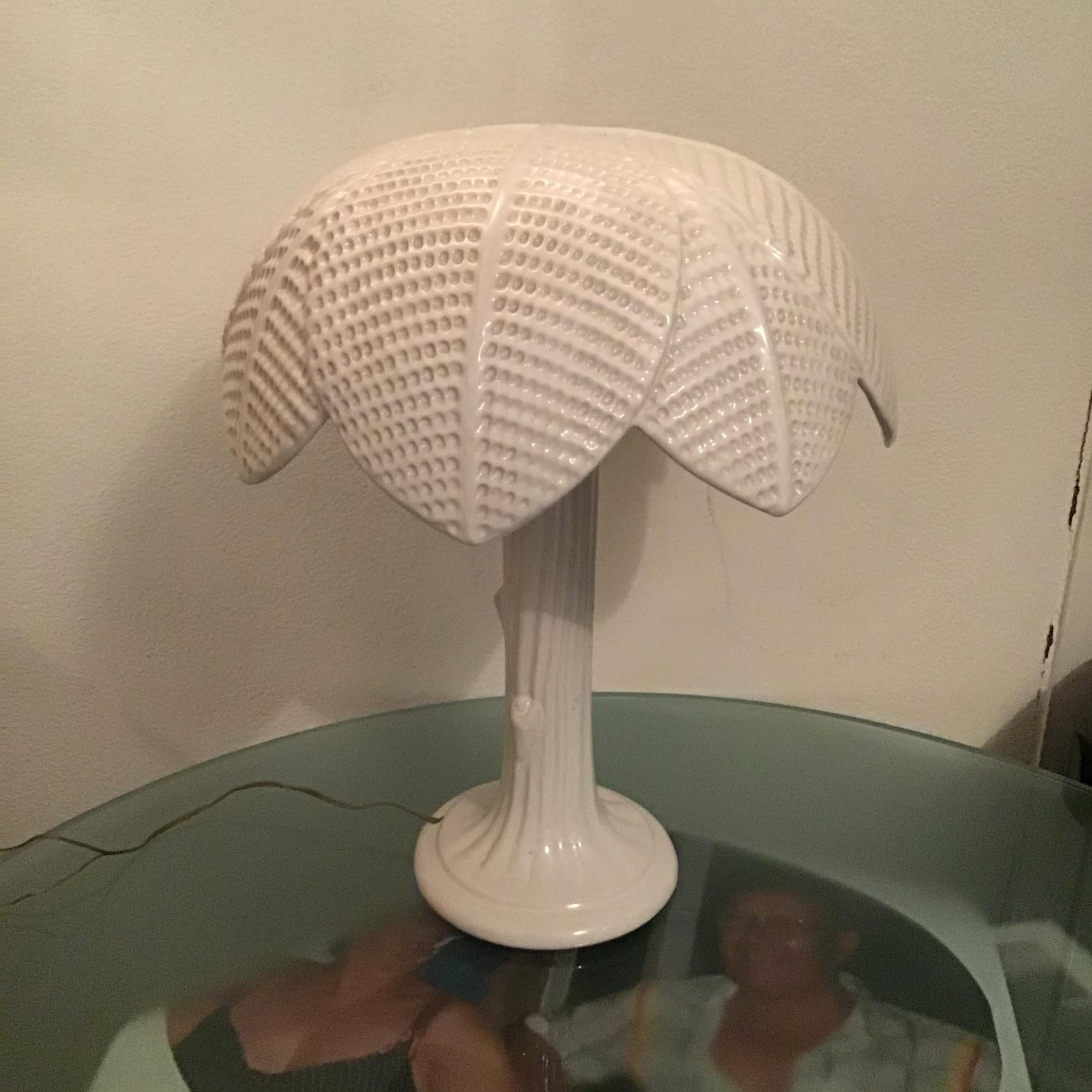 TommasoBarbi Table Lamp Palm Ceramic 1970 Italy For Sale 2