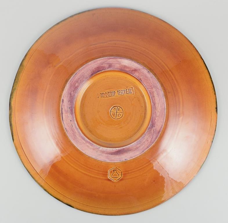 Ceramic Tommerup Brickworks, Denmark. Large ceramic bowl with polychrome glaze. For Sale