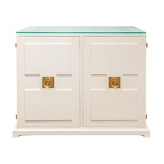 Tommi Parzinger 2-Door Cabinet with Illuminating Glass Top 1960s