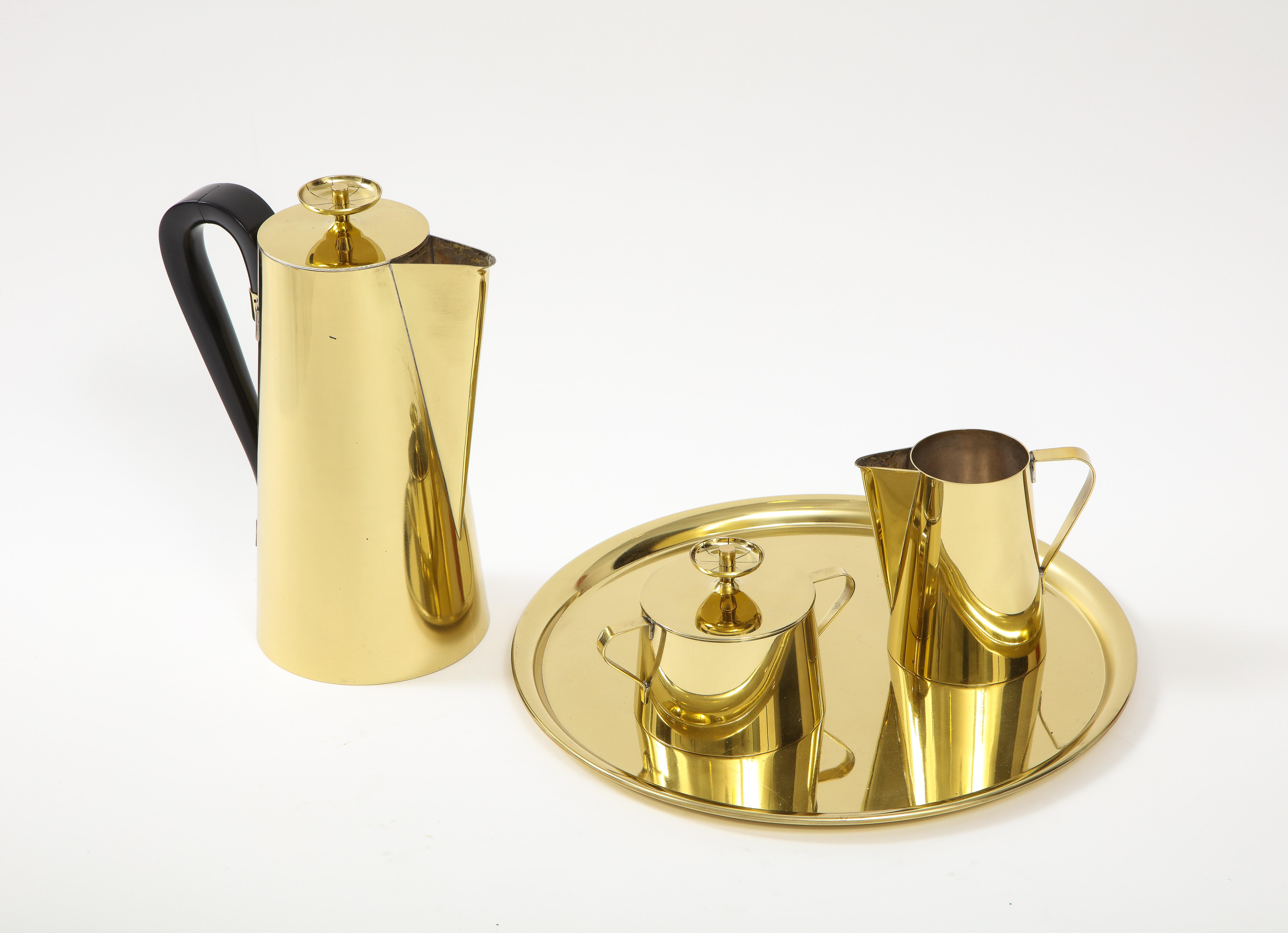 North American Tommi Parzinger 4pc Brass Coffee Set For Sale