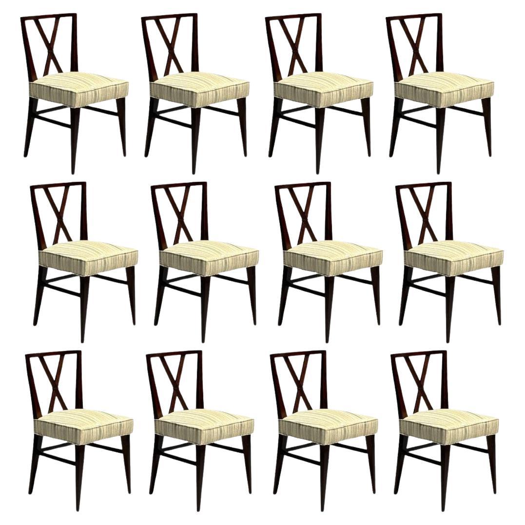 Tommi Parzinger Attrib., Mid-Century Modern, Twelve Dining Chairs, 1960s