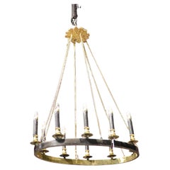 Tommi Parzinger Attributed Oval Hollywood Regency Brass Chandelier
