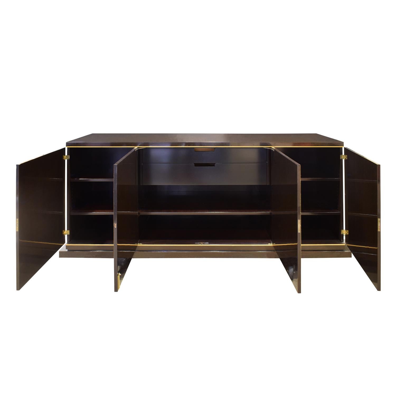 American Tommi Parzinger Beautifully Crafted 4-Door Credenza, 1950s 'Signed'