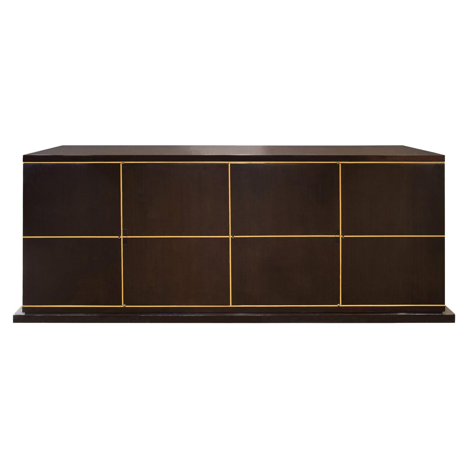 Tommi Parzinger Beautifully Crafted 4-Door Credenza, 1950s 'Signed'