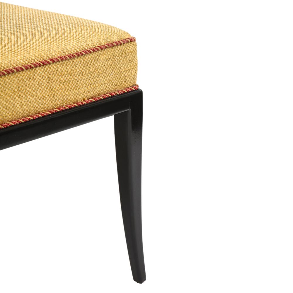 Tommi Parzinger Stools, Benches, Ebonized Wood, Upholstery For Sale 5