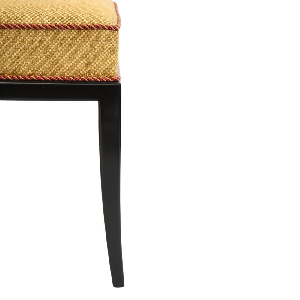 Tommi Parzinger Stools, Benches, Ebonized Wood, Upholstery For Sale 3