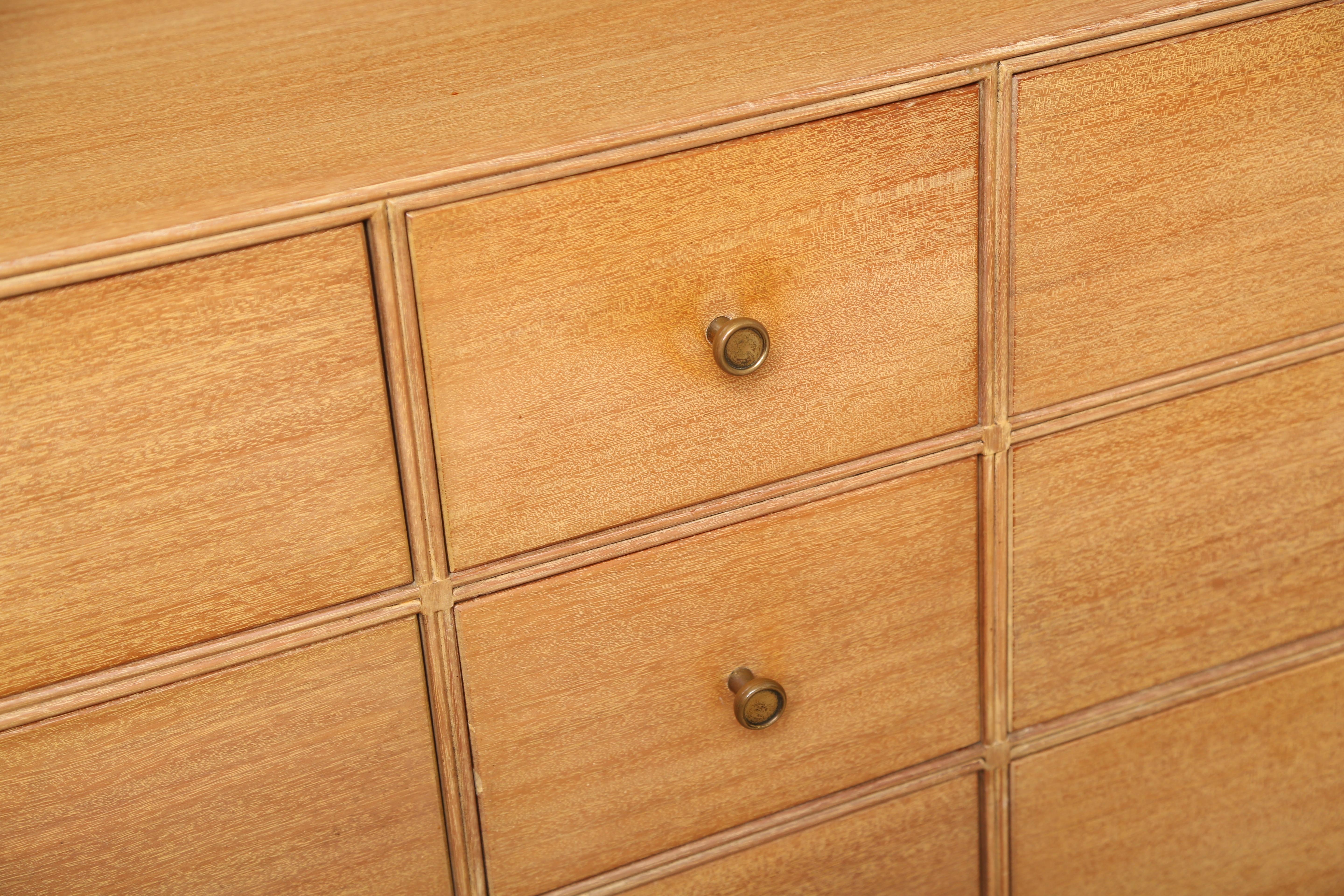 Mid-20th Century Tommi Parzinger Bleached Mahogany Double Dresser