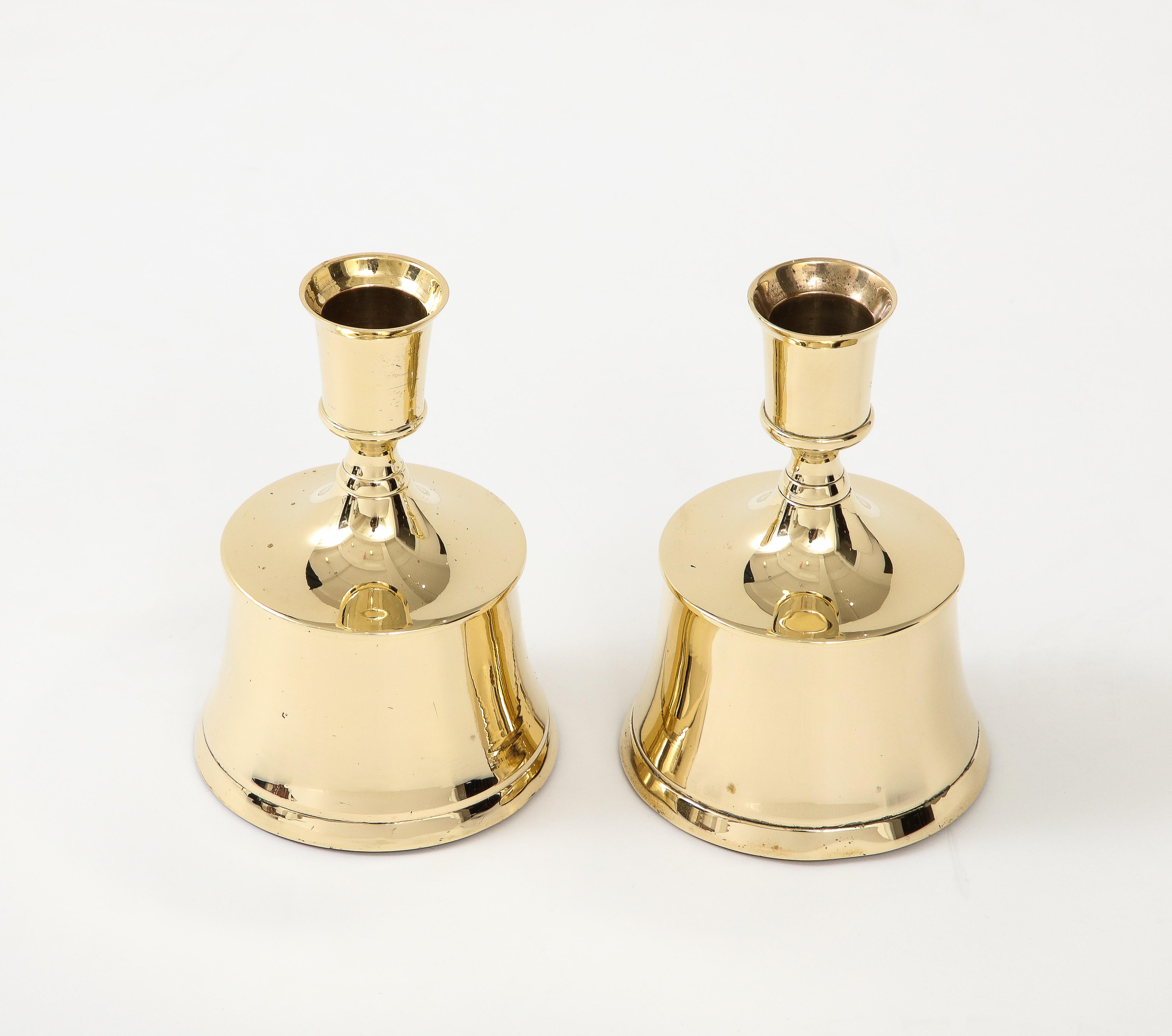 Mid Century brass candlesticks by Tommi Parzinger/Heirloom. Newly polished and lacquered. 