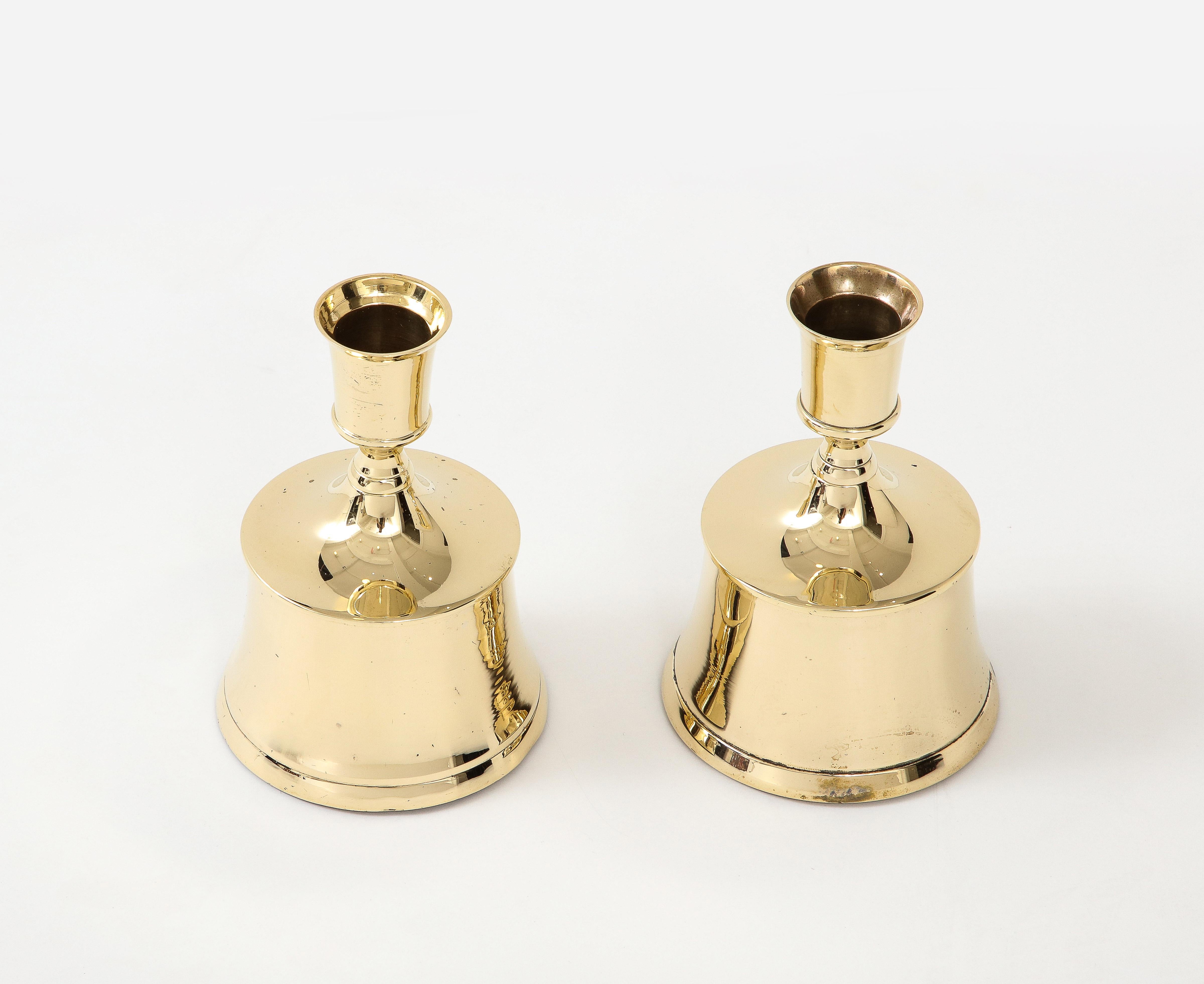 American Tommi Parzinger Brass Candlesticks For Sale