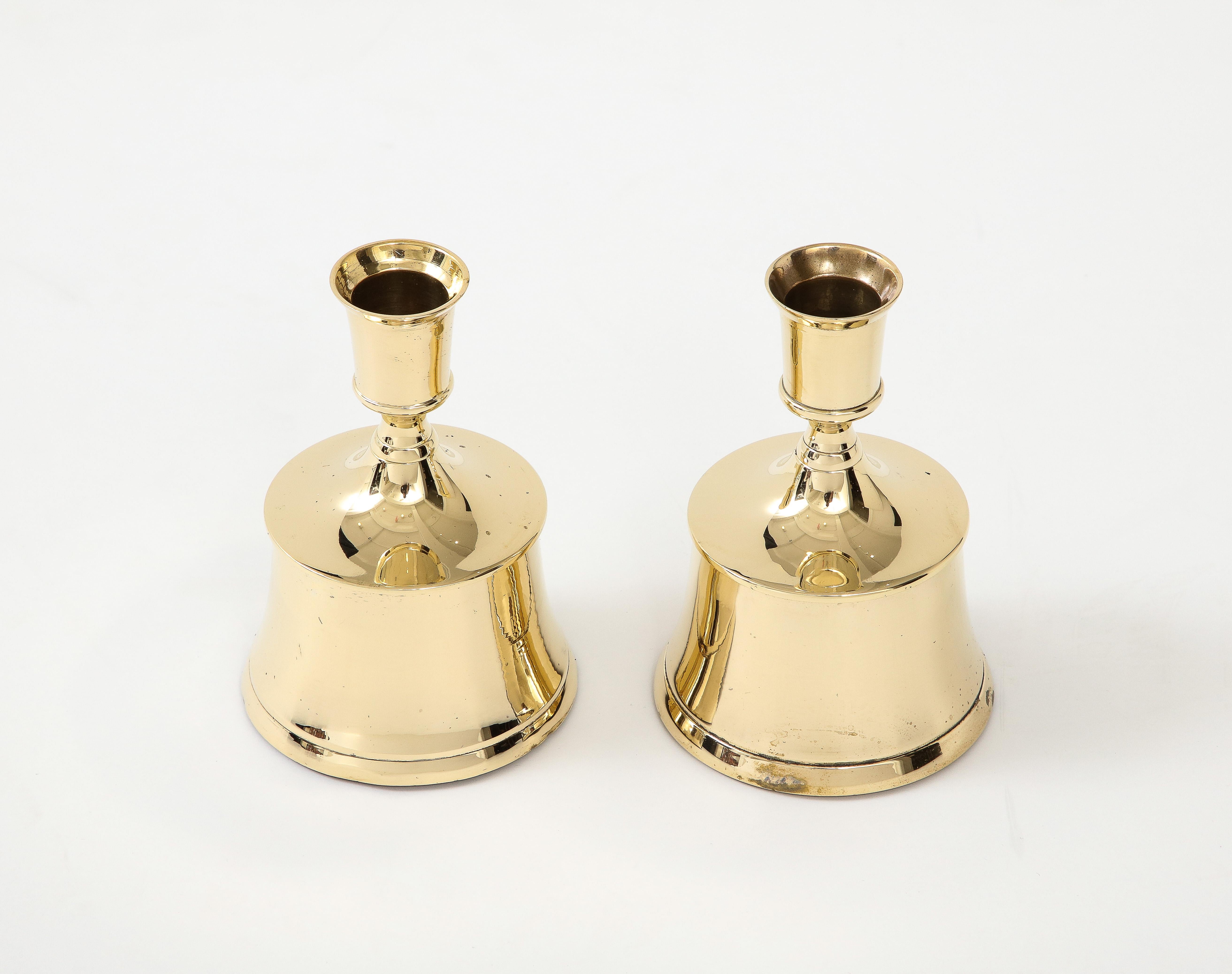 Tommi Parzinger Brass Candlesticks In Excellent Condition For Sale In New York, NY