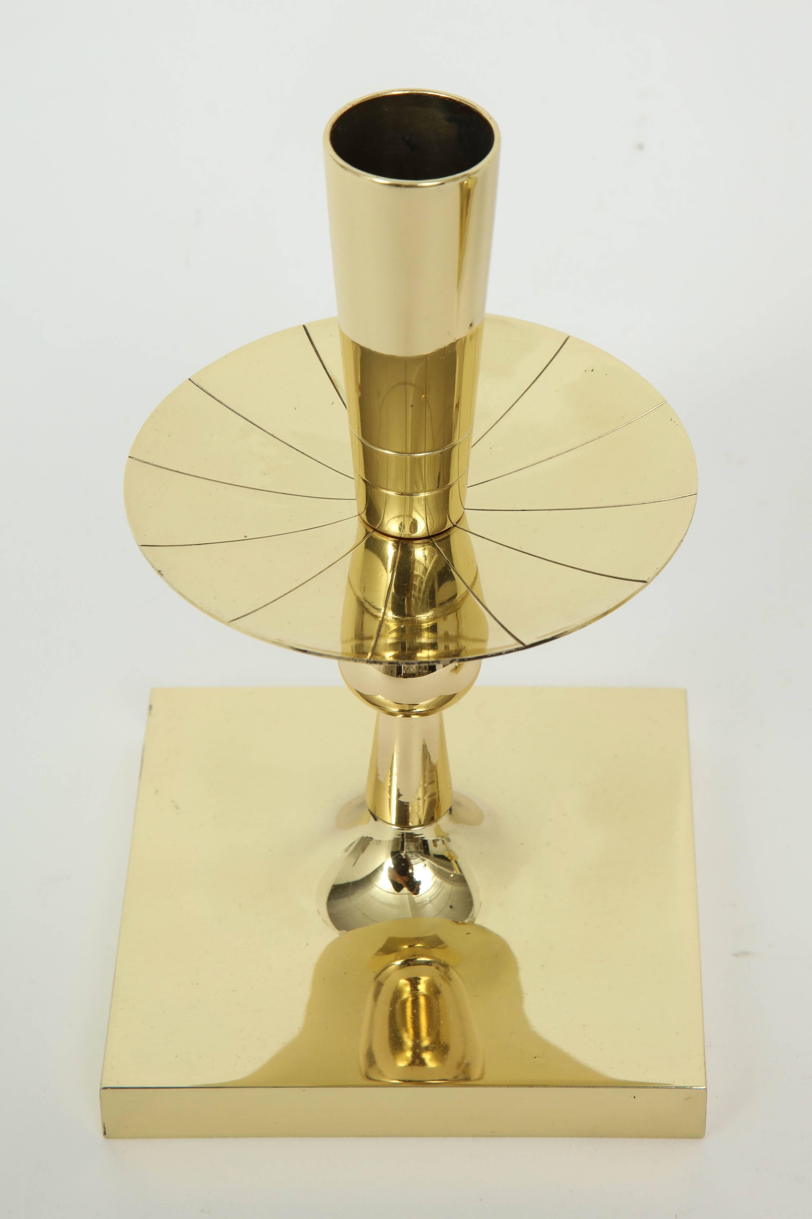 20th Century Tommi Parzinger Brass Candlesticks For Sale