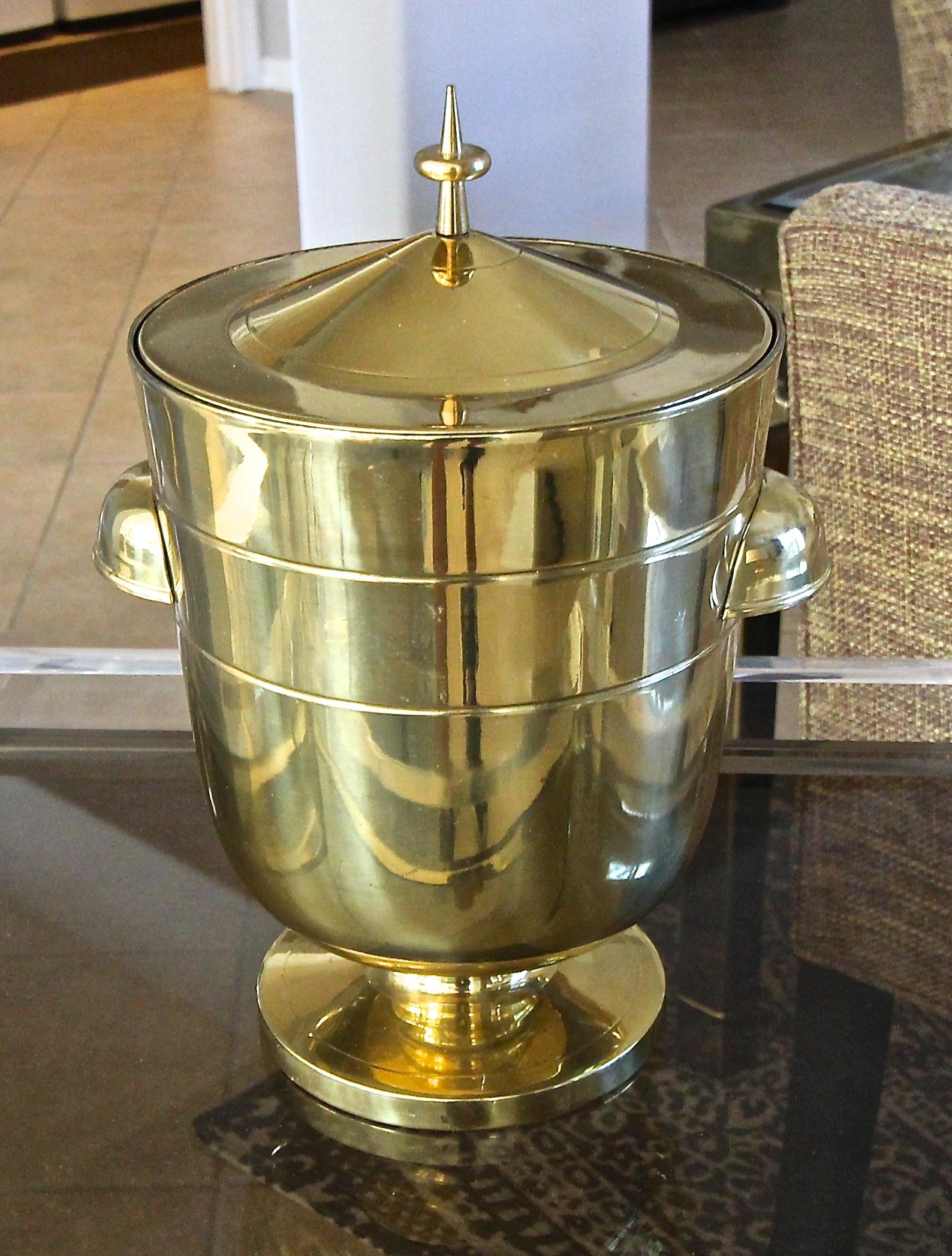 Italian Tommi Parzinger Brass Champagne Cooler or Ice Bucket
