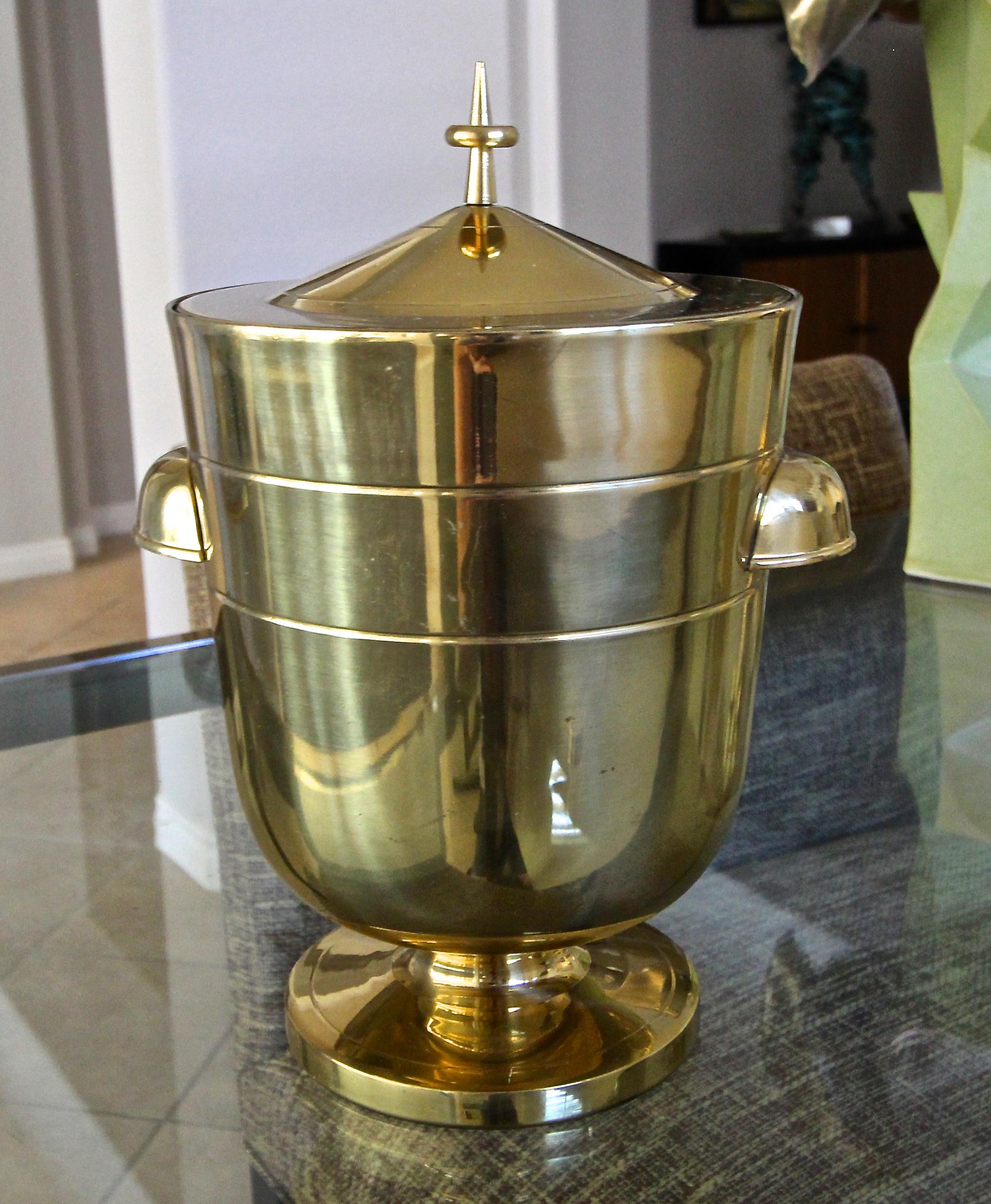 Tommi Parzinger Brass Champagne Cooler or Ice Bucket In Good Condition In Palm Springs, CA