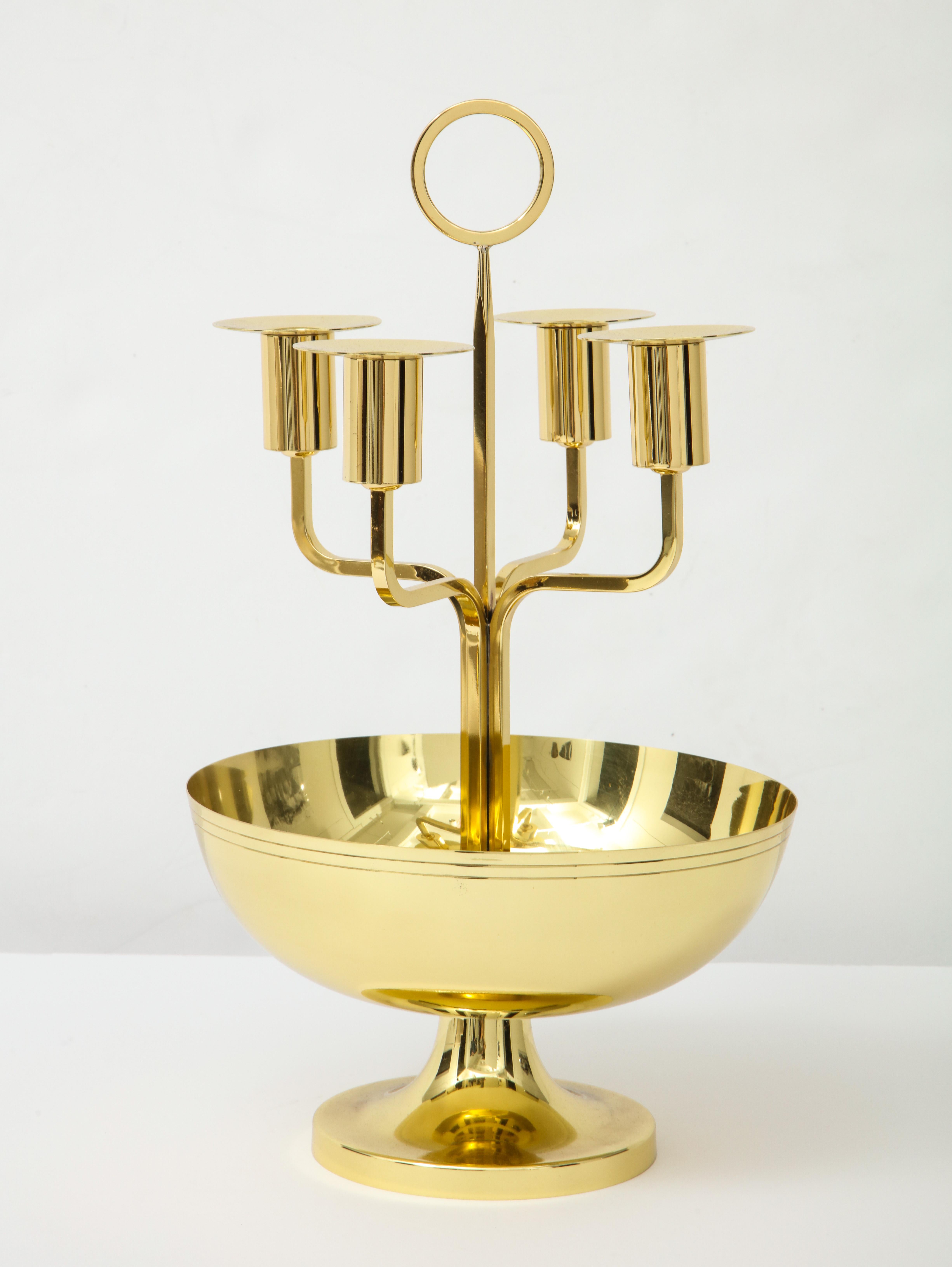 American Tommi Parzinger Brass Epergne Centerpiece