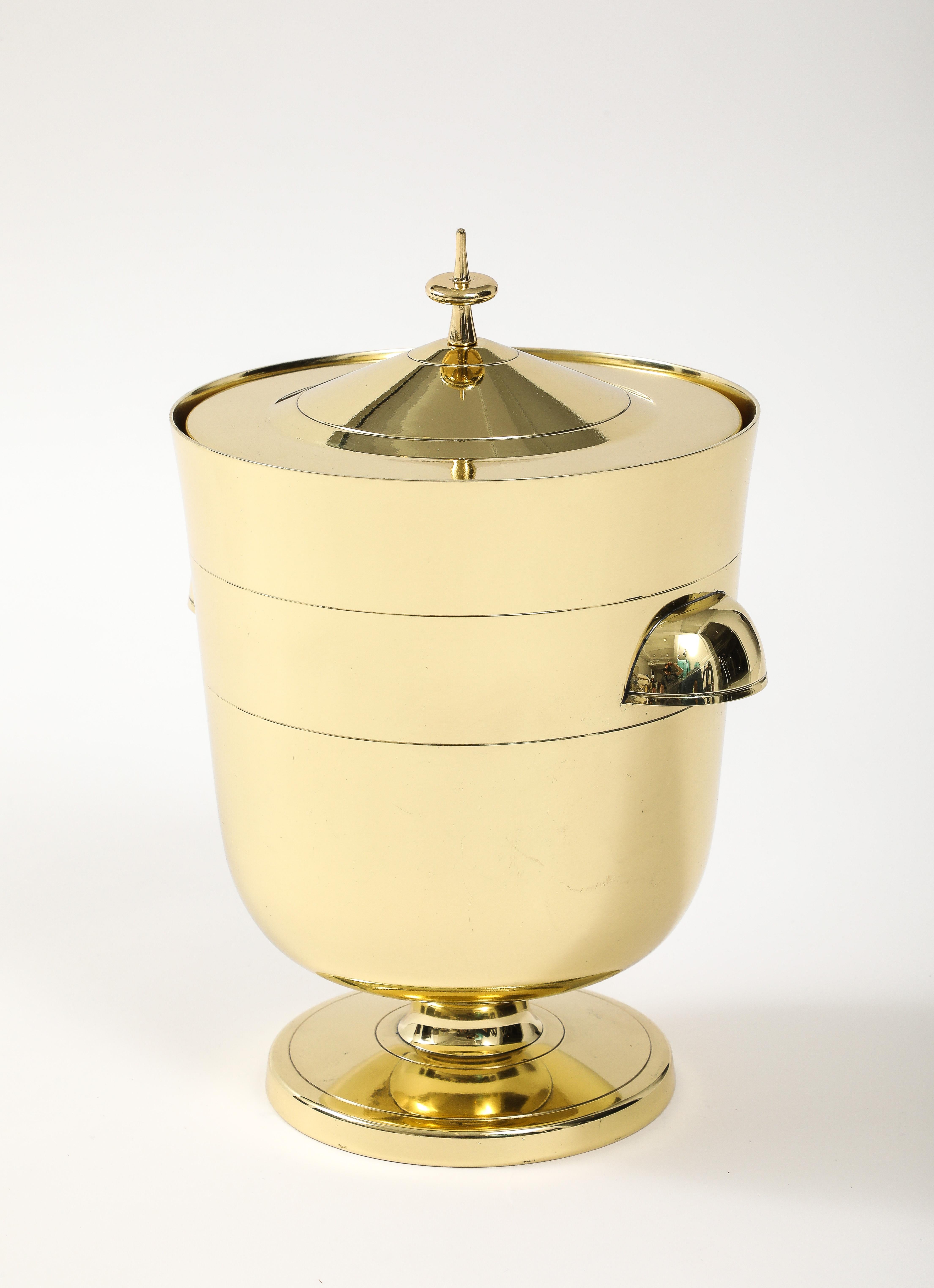 Mid-Century Modern Tommi Parzinger Brass Ice Bucket For Sale