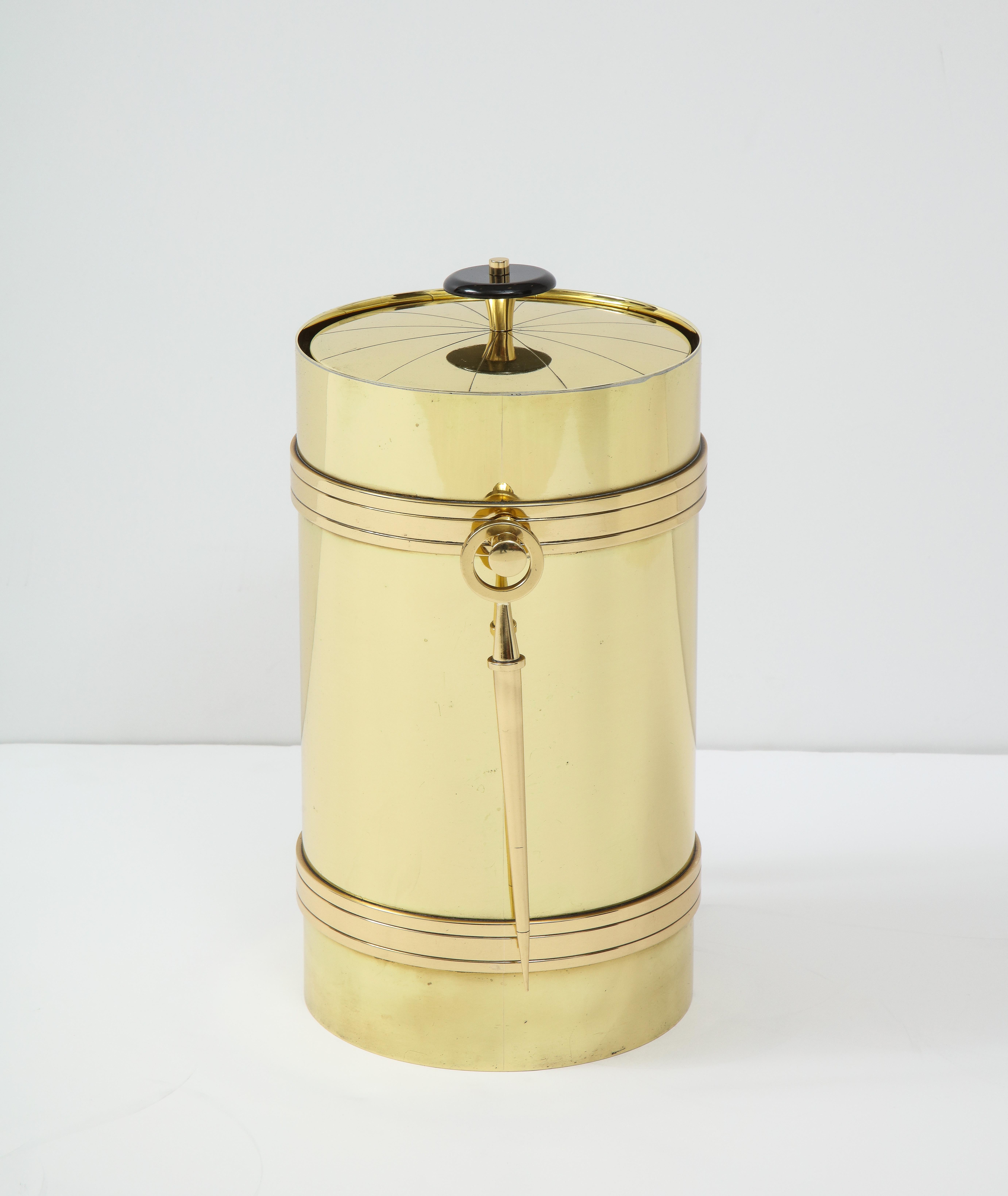 American Tommi Parzinger Brass Ice Bucket For Sale
