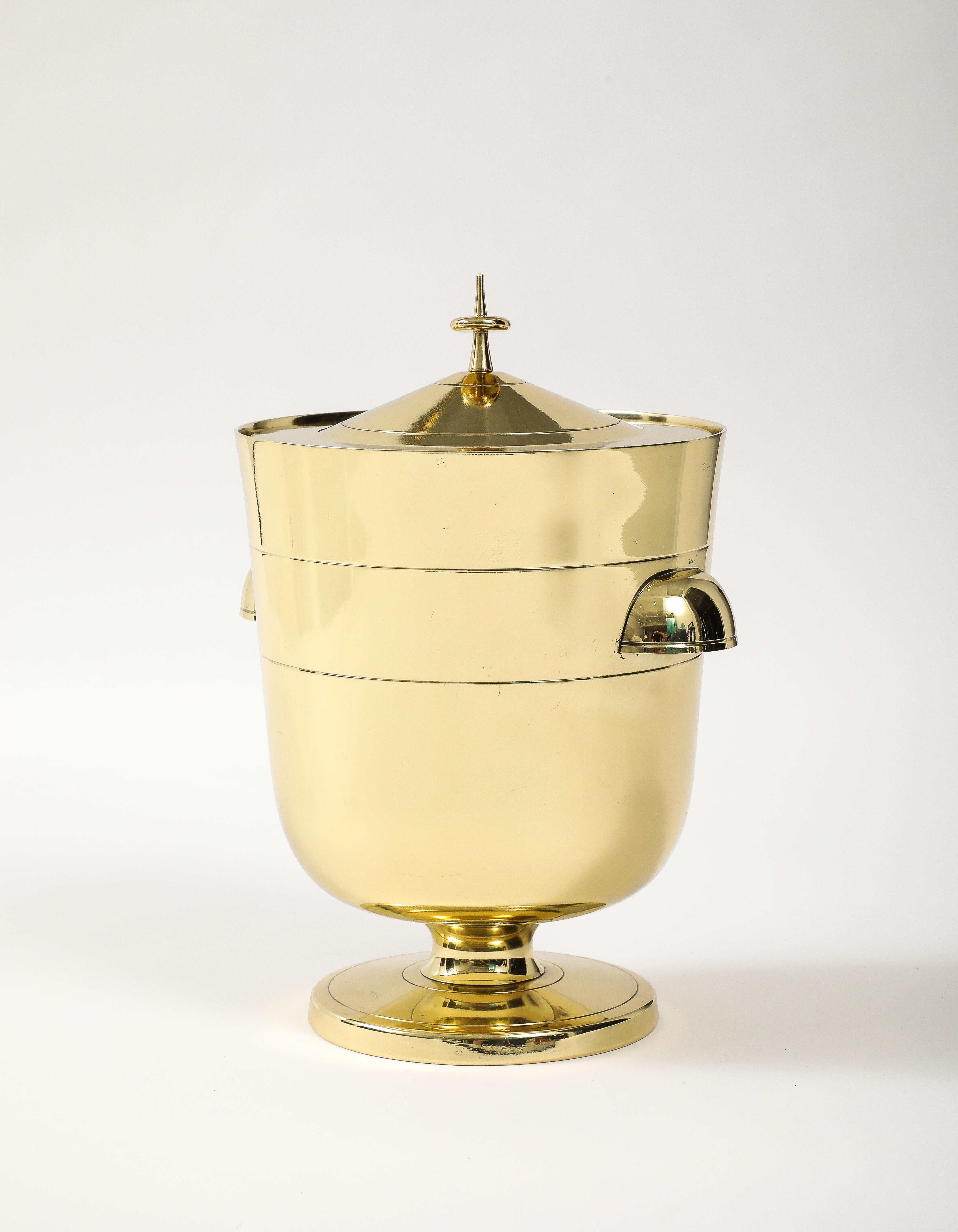 Tommi Parzinger Brass Ice Bucket In Good Condition For Sale In New York, NY