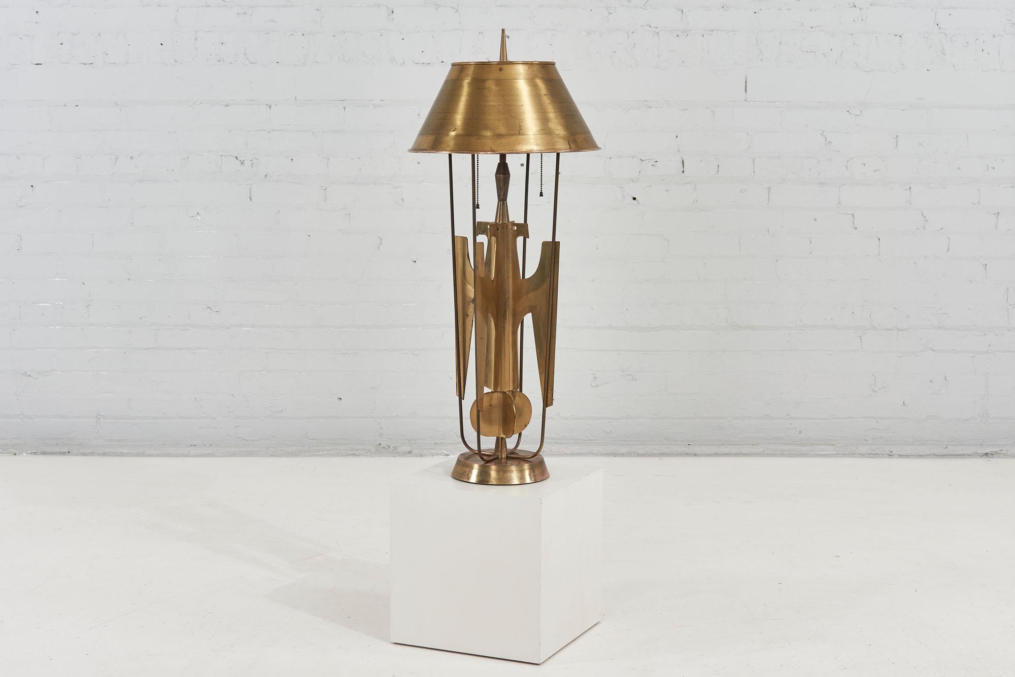 Tommi Parzinger brass lamp, Parzinger originals, 1955.  Beautiful condition.
