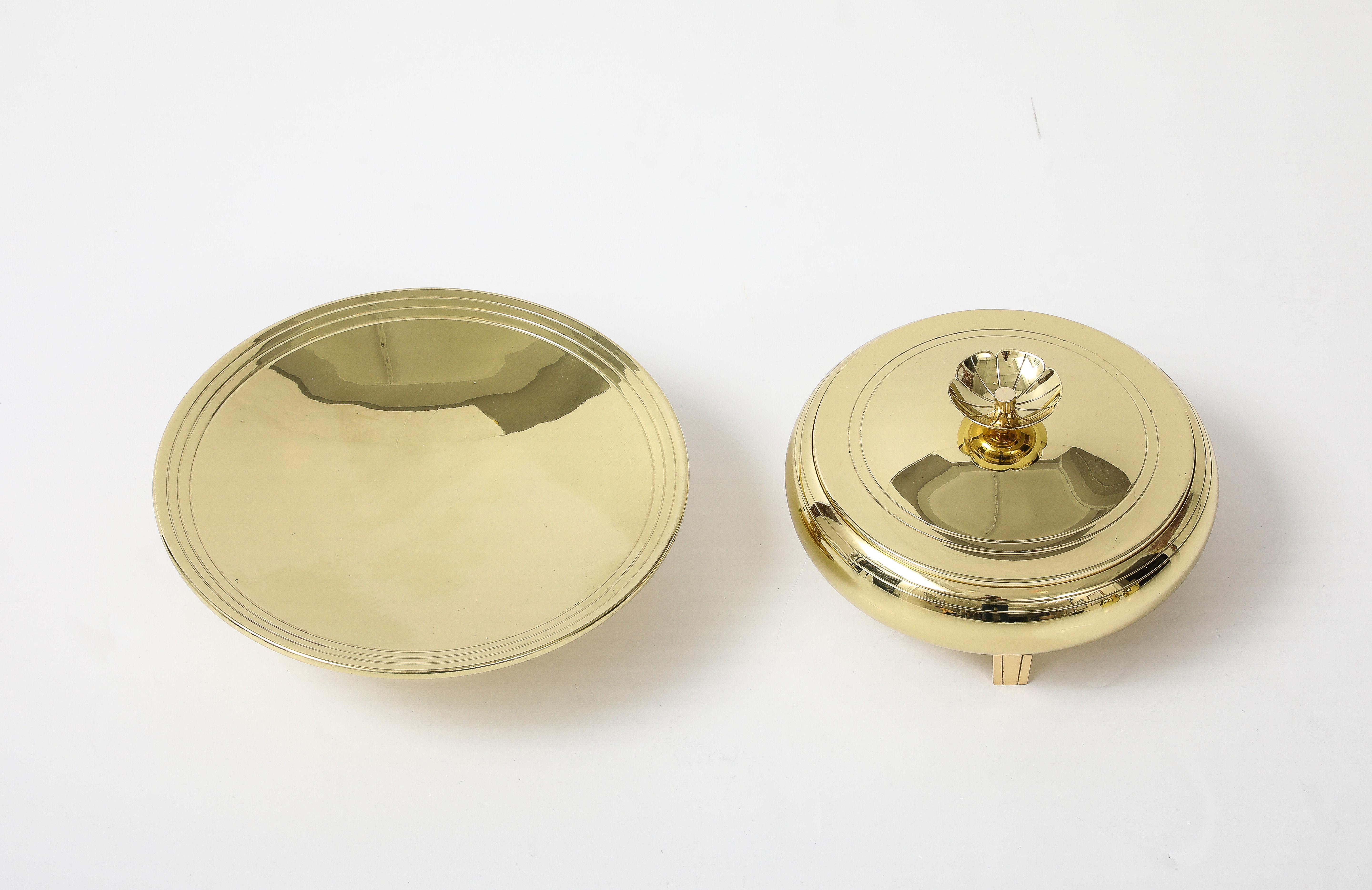 American Tommi Parzinger Brass Serving Pieces For Sale