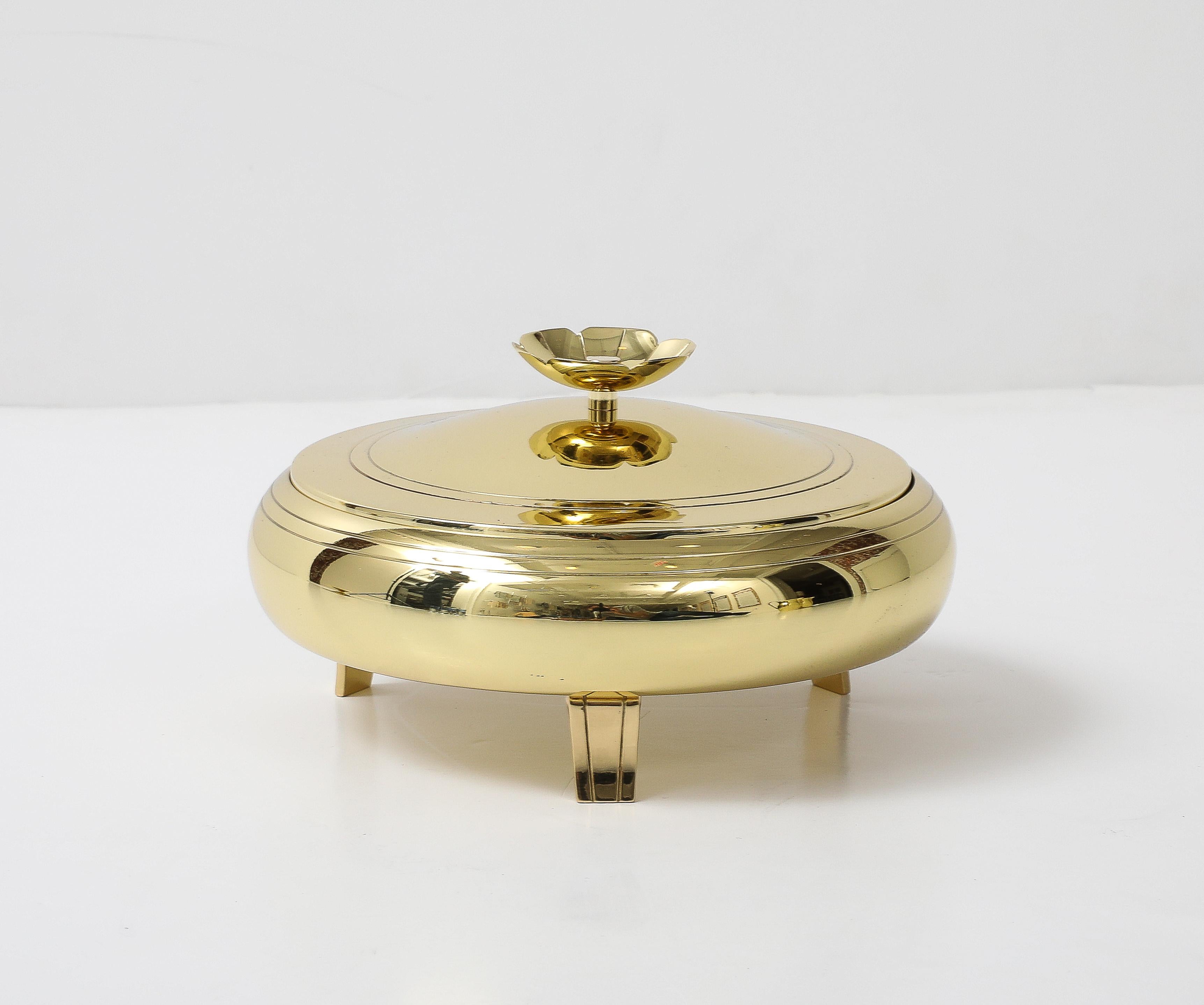 20th Century Tommi Parzinger Brass Serving Pieces For Sale
