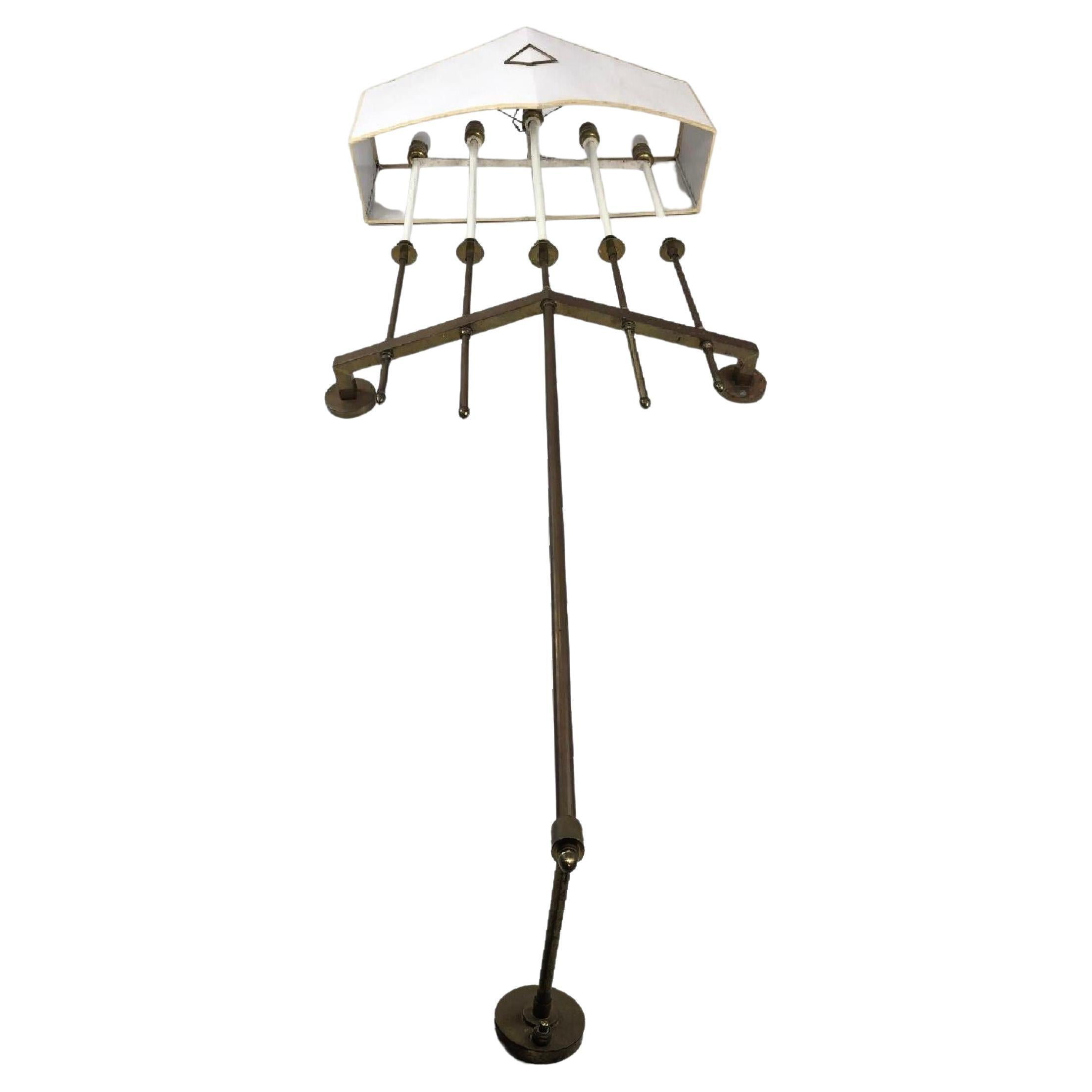 Tommi Parzinger Brass Wall Light Fixture Sconce Candelabra 1950s Modern Regency For Sale