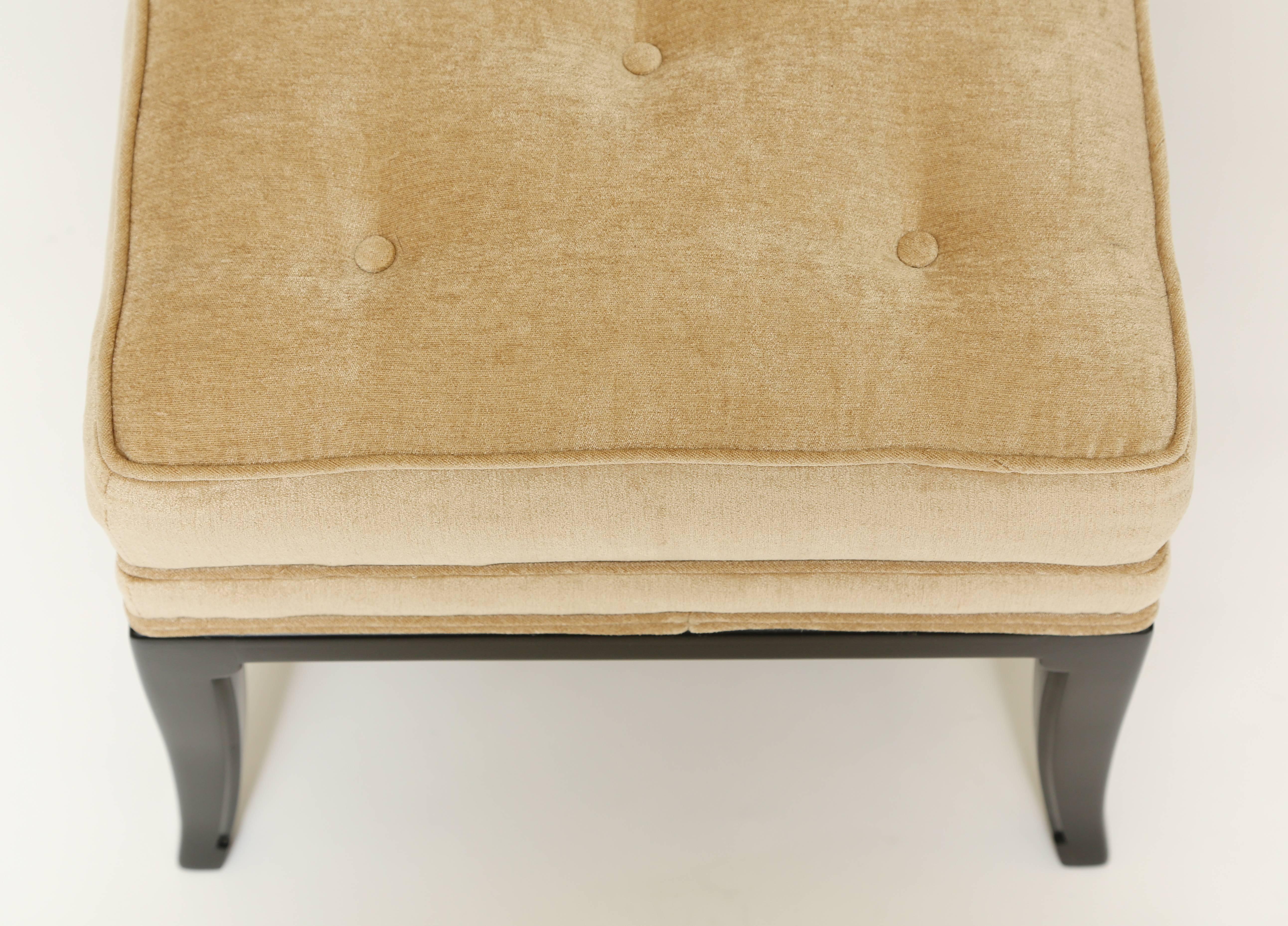 Mahogany Tommi Parzinger Button-Tufted Bench