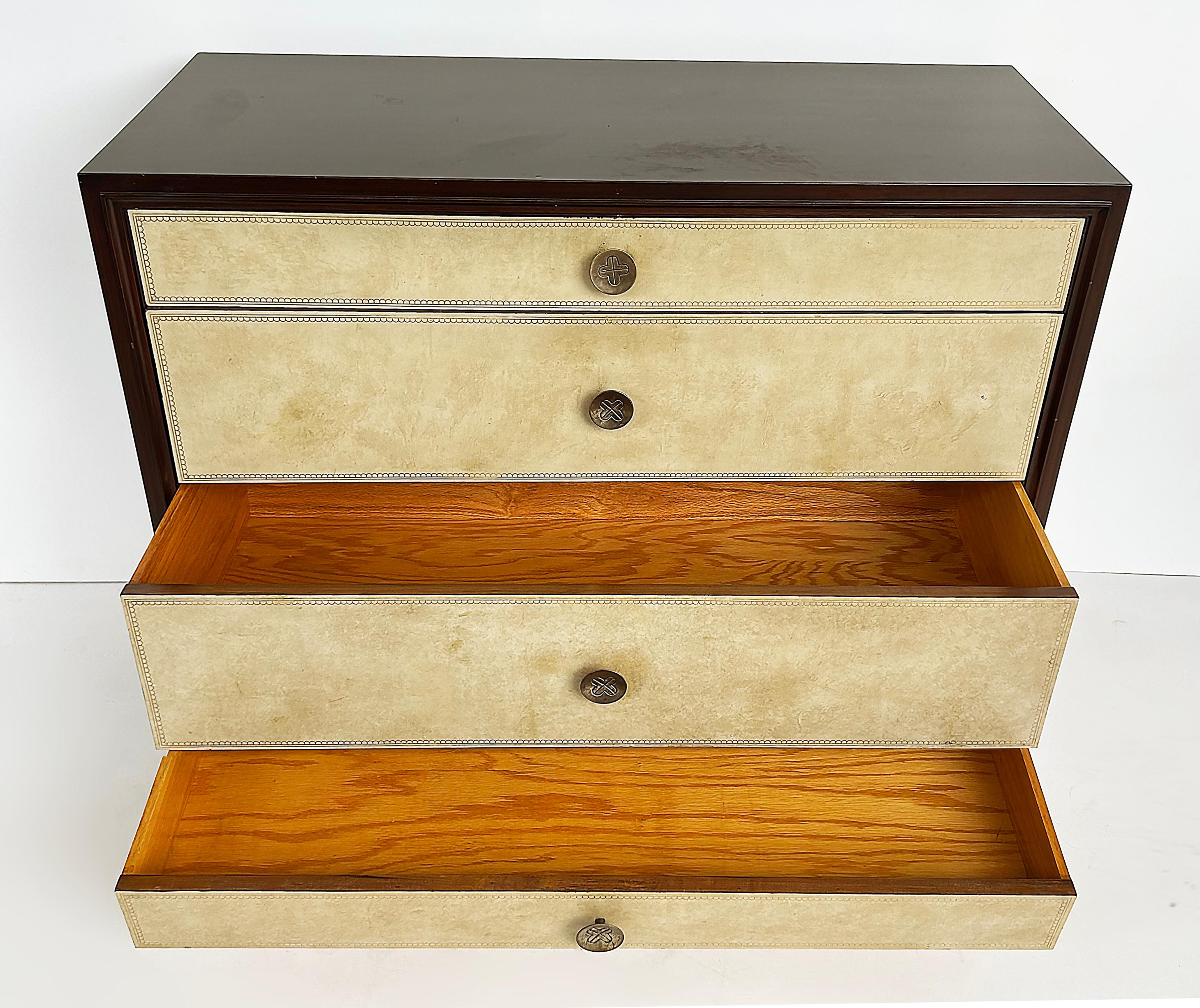 Tommi Parzinger Charak Leather Clad Chests of Drawers,  Pair Circa 1950s For Sale 2