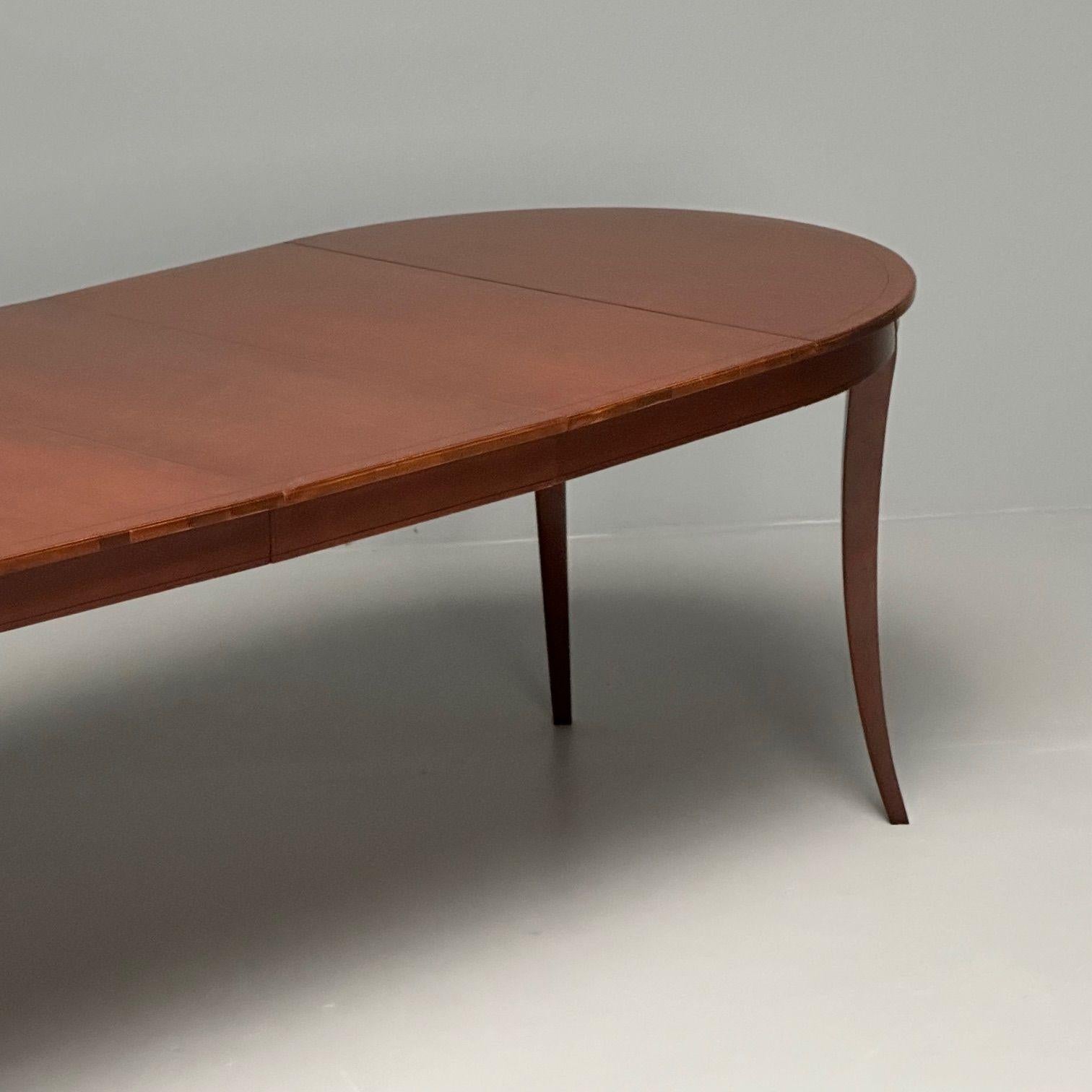 Brass Tommi Parzinger, Charak, Mid-Century Modern, Dining Table, Bleached Mahogany For Sale