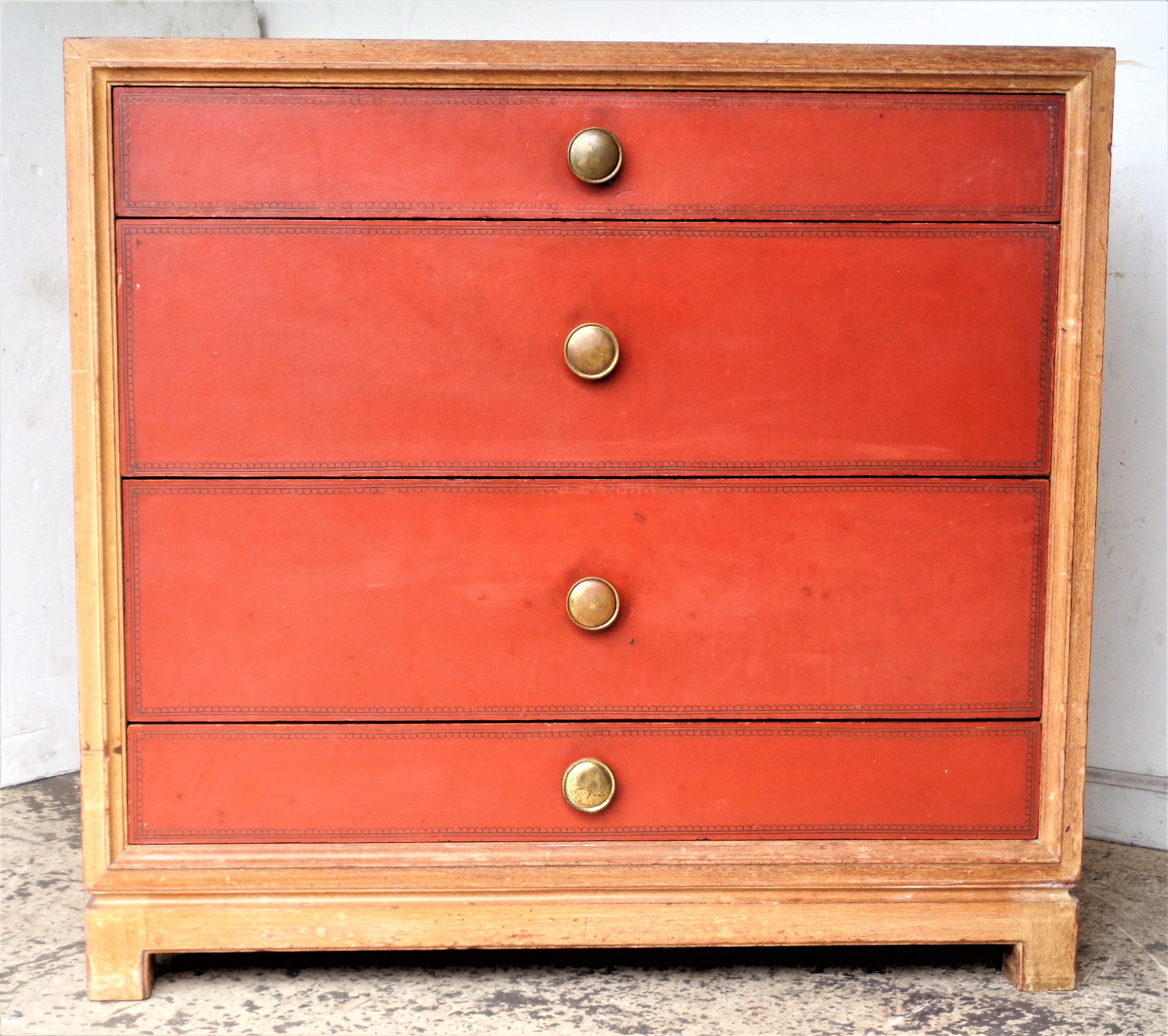 Tommi Parzinger Charak Modern Four Drawer Chest, Circa 1950 In Good Condition In Rochester, NY