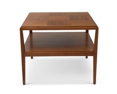 Tommi Parzinger Charak Modern Patchwork Mahogany Tables Midcentury 1950s a Pair