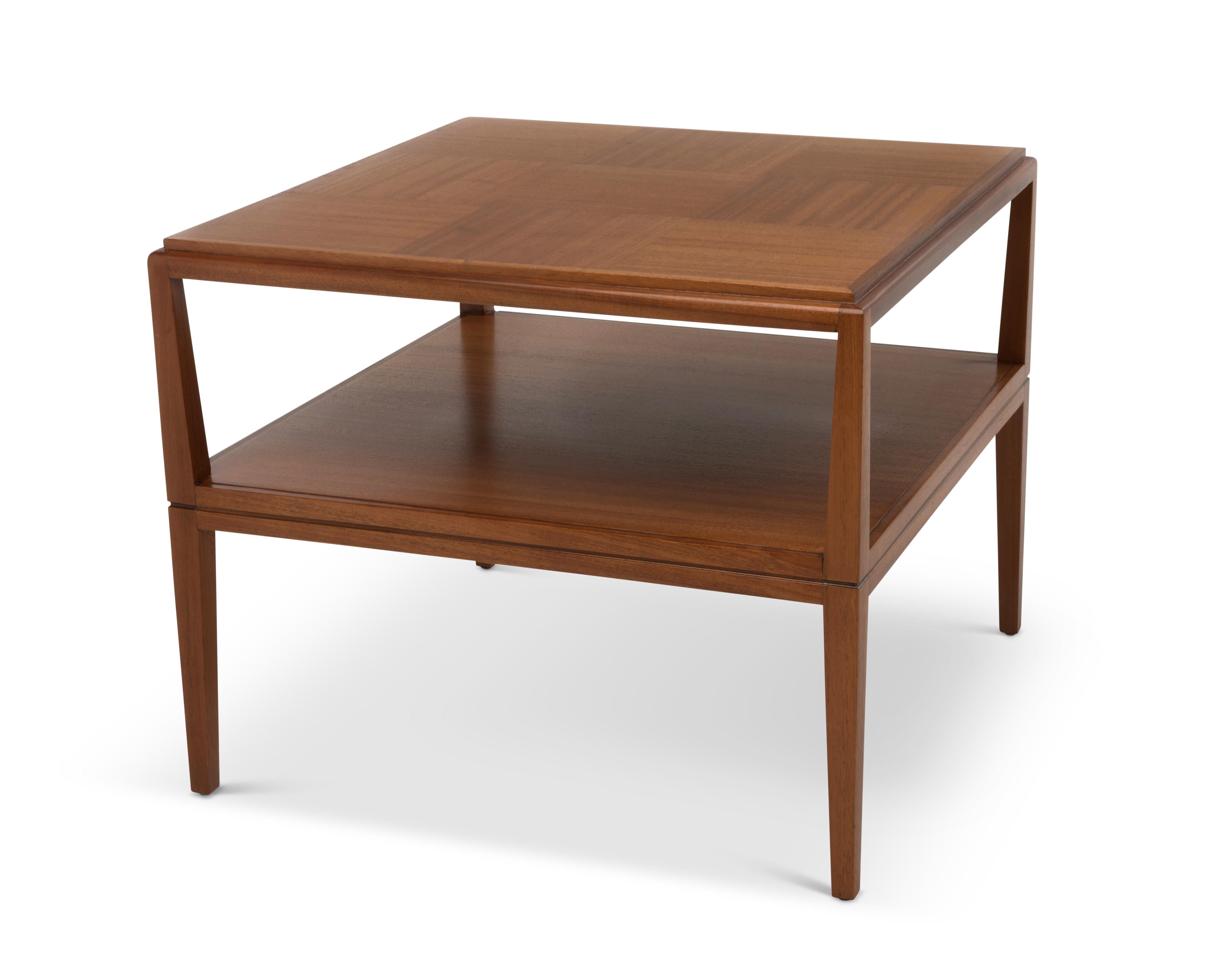 Moderne Patchwork-Mahagoni-Tische aus Holz von Tommi Parzinger aus der Mitte des Jahrhunderts 1950er Jahre, Paar (Moderne der Mitte des Jahrhunderts) im Angebot
