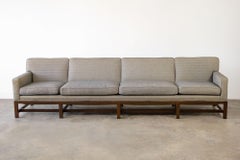 Tommi Parzinger Classic Modern Ten Foot Sofa in Mahogany, 1960s