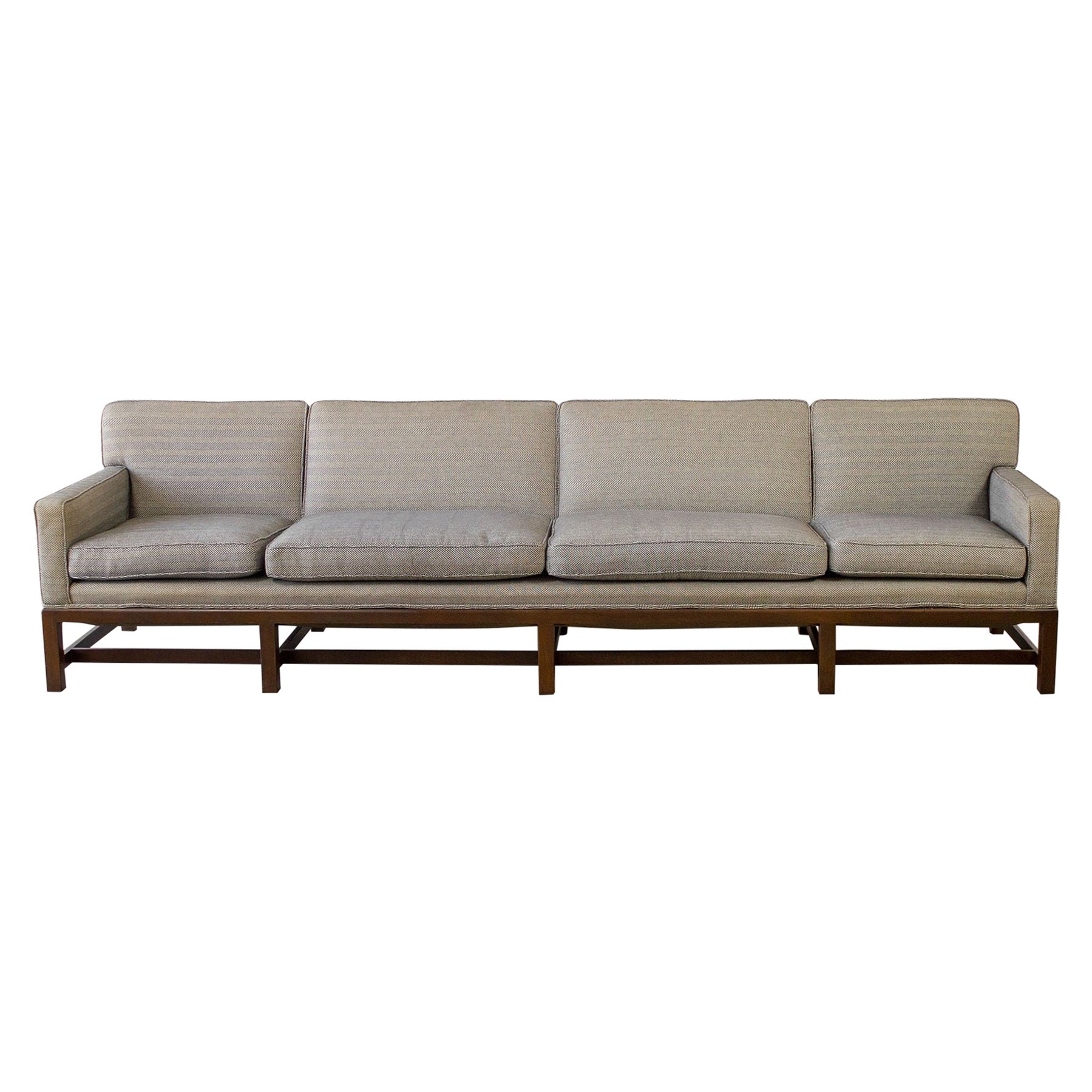 Tommi Parzinger Classic Modern Zehnfußsofa in Mahagoni, 1960er Jahre