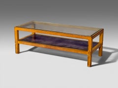 Tommi Parzinger, Coffee Table, Bleached Mahogany, Leather, USA, 1930s