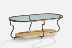 Tommi Parzinger, Coffee Table, Steel, Glass, Wood, USA, 1950s