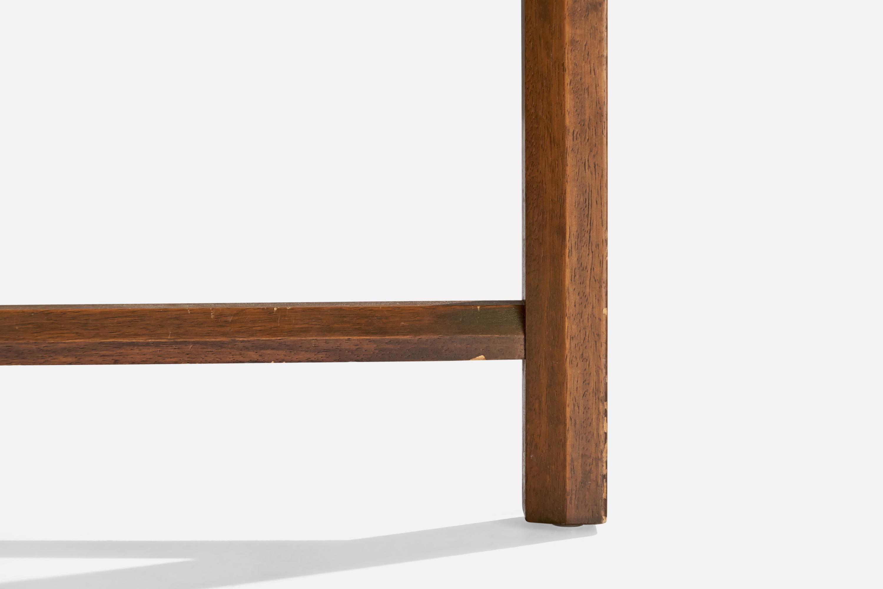 Tommi Parzinger, Coffee Table, Walnut, Travertine, USA, 1950s For Sale 2