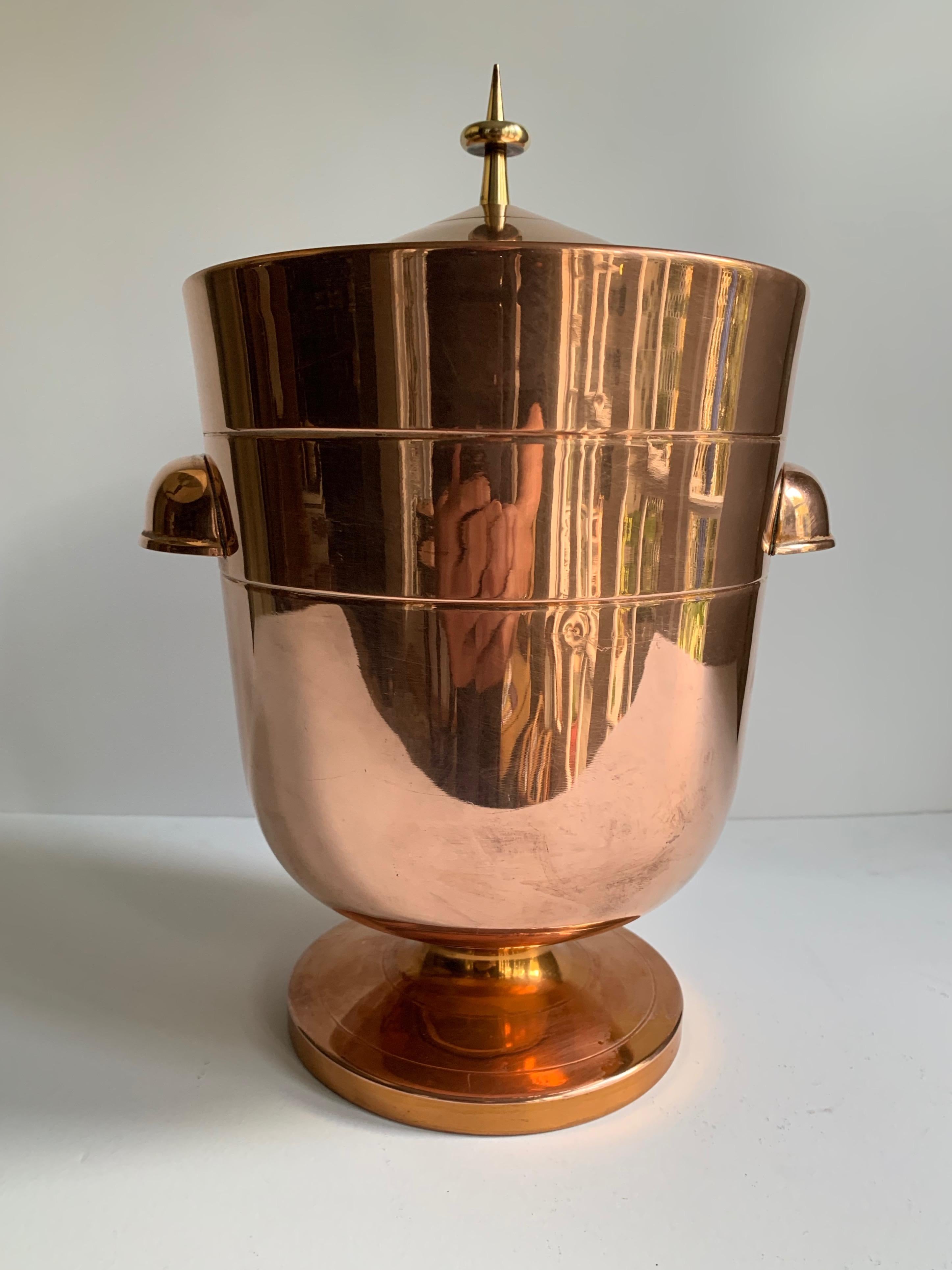 Mid-Century Modern Tommi Parzinger Copper Ice Bucket