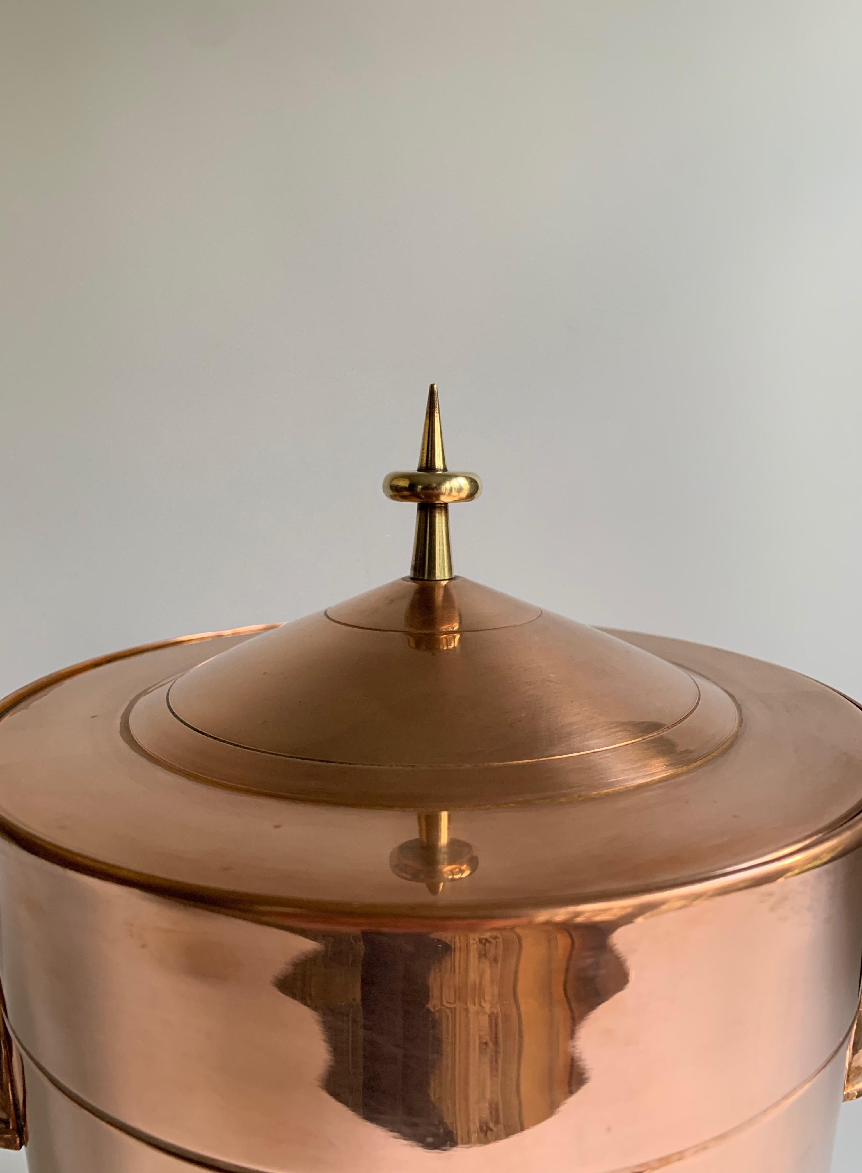 20th Century Tommi Parzinger Copper Ice Bucket