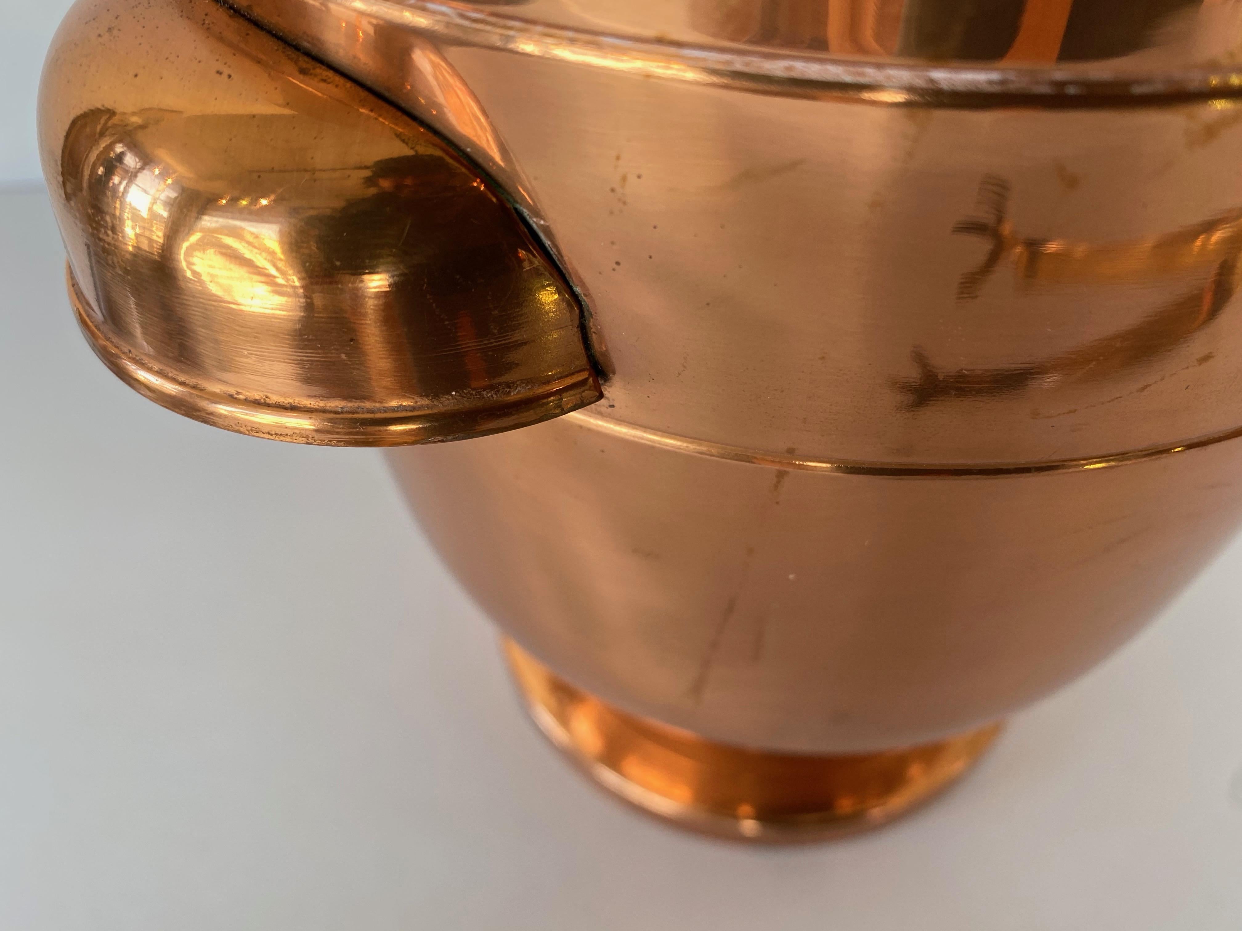 Tommi Parzinger Copper Ice Bucket or Champagne Cooler with Tongs, 1950s 13