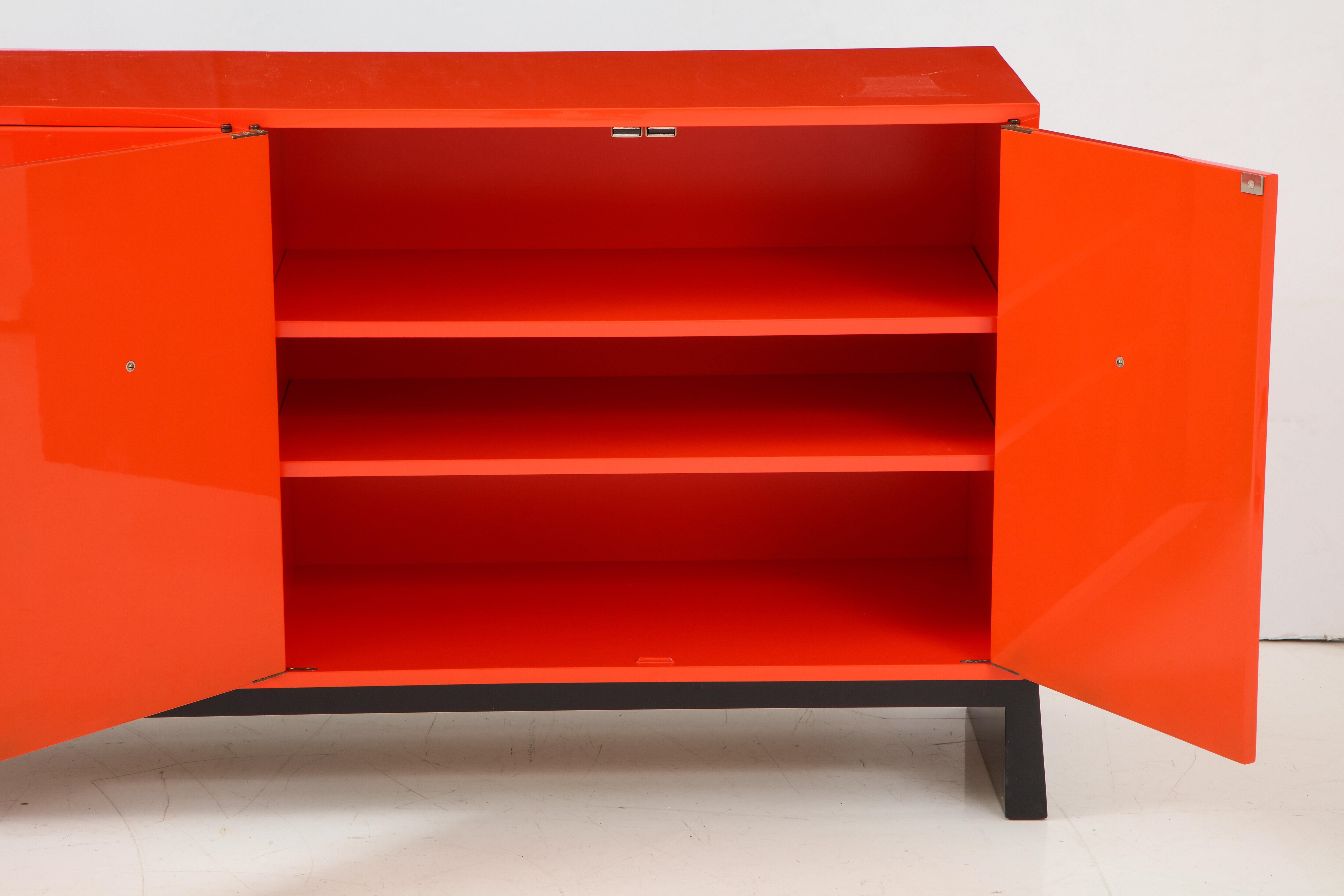 Tommi Parzinger Coral Lacquer Studded Credenza 2