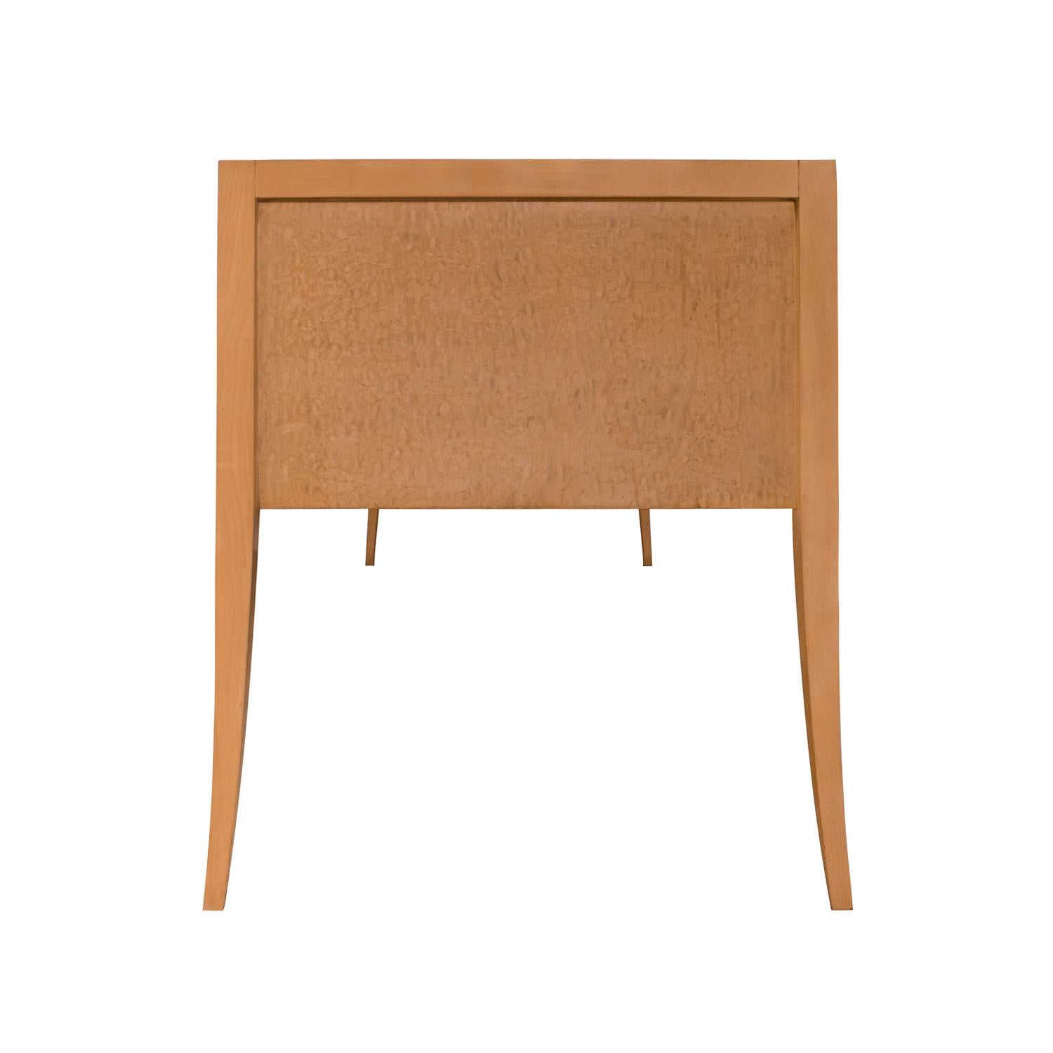 Mid-Century moderno Tommi Parzinger Desk in White Ash with Engraved Brass Pulls 1960s (Signed) in vendita