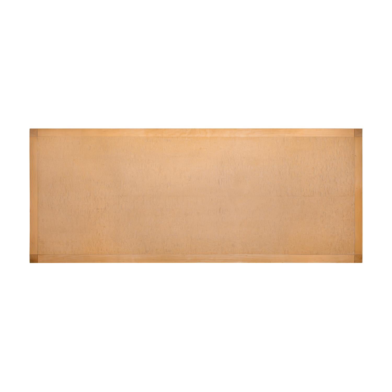 Americano Tommi Parzinger Desk in White Ash with Engraved Brass Pulls 1960s (Signed) in vendita