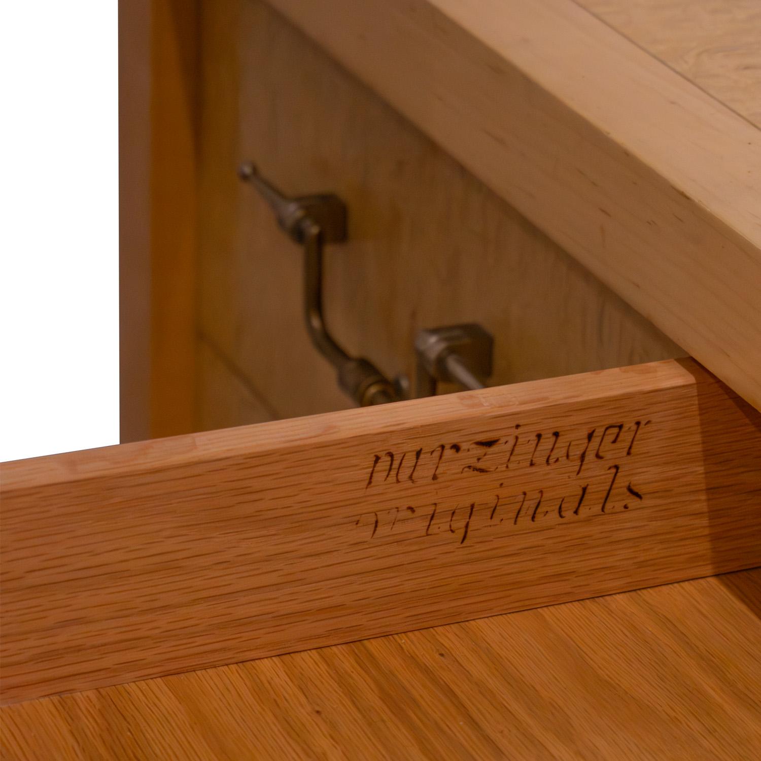 Metà XX secolo Tommi Parzinger Desk in White Ash with Engraved Brass Pulls 1960s (Signed) in vendita