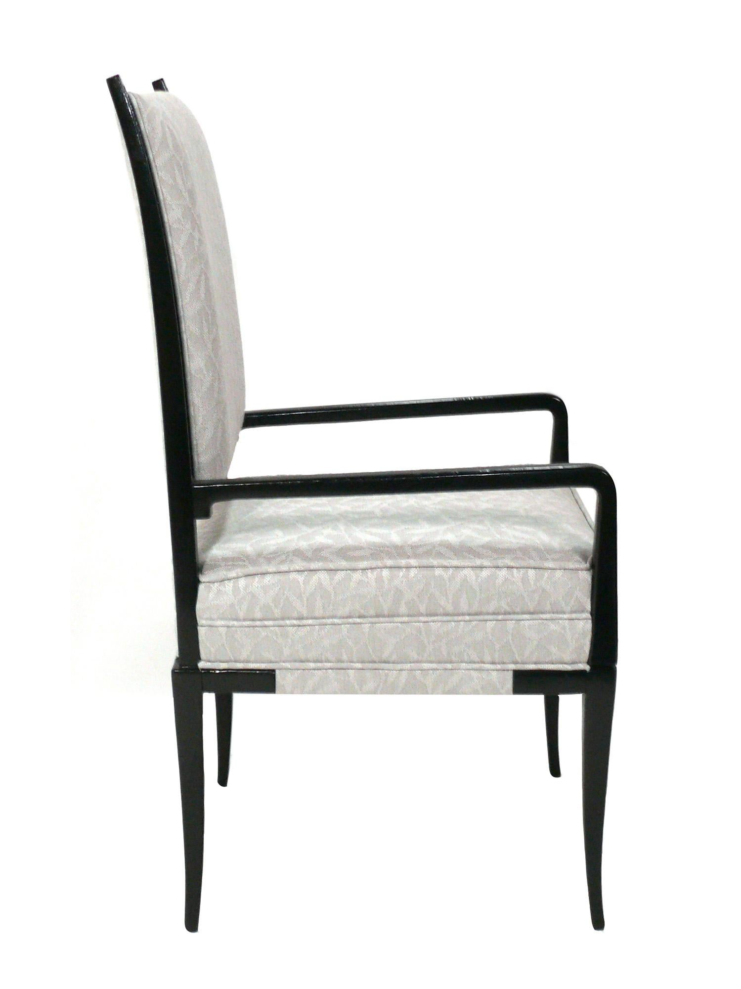Lacquered Tommi Parzinger Dining Chairs 2 Arm Chairs 6 Side Chairs For Sale