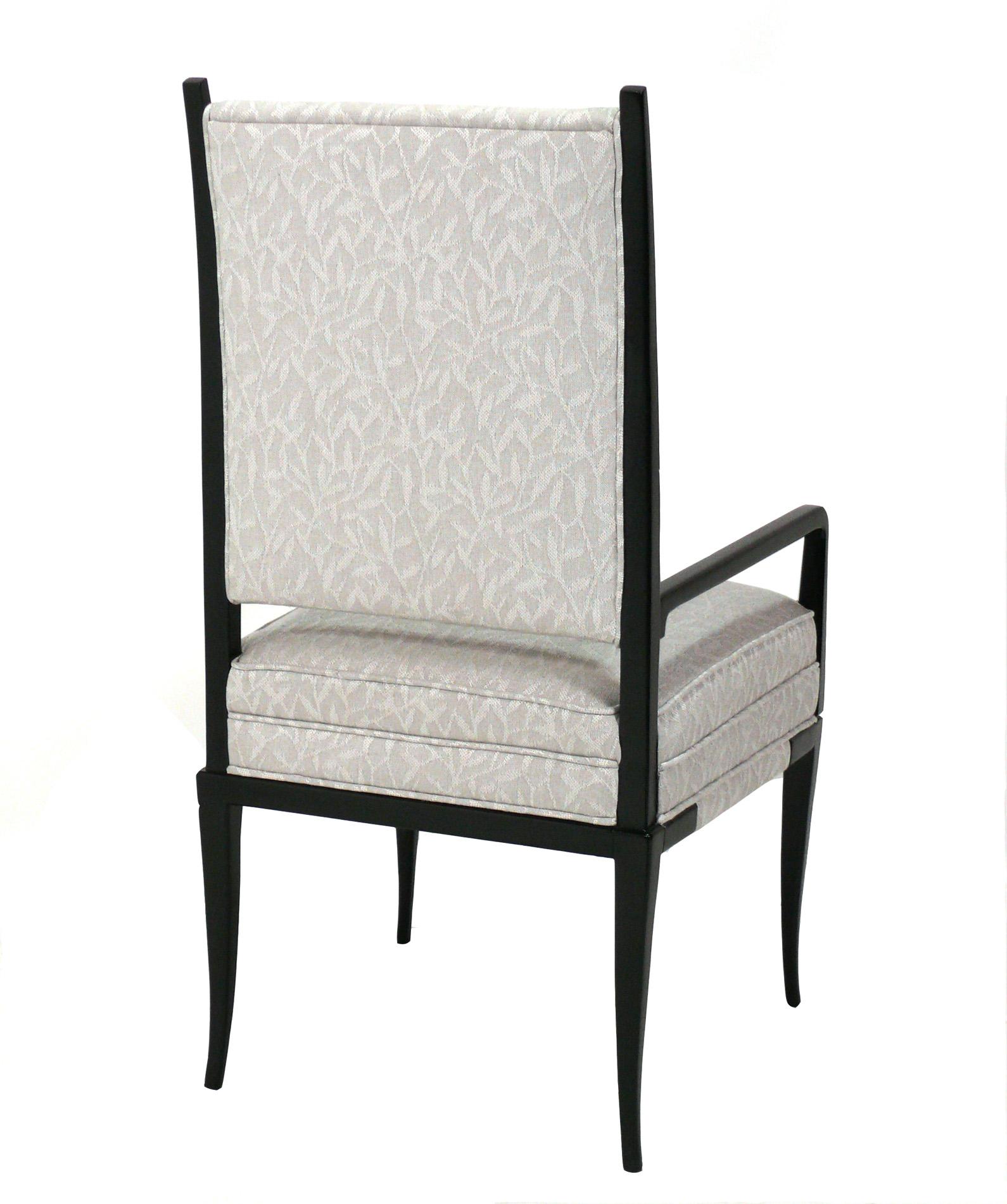 Mid-20th Century Tommi Parzinger Dining Chairs 2 Arm Chairs 6 Side Chairs For Sale